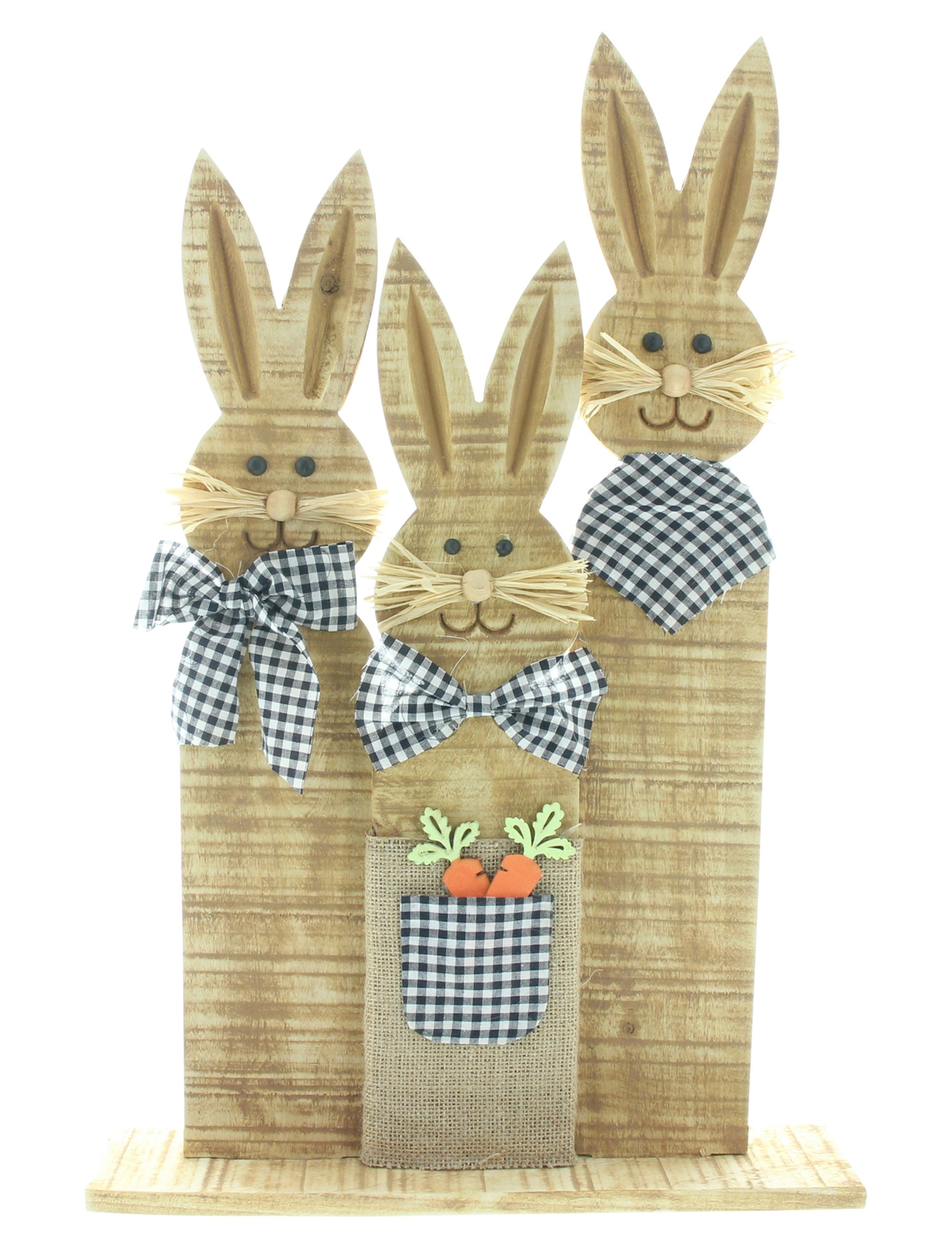 Acheter Trio de lapins "look carreaux"  dans la boutique en ligne de Frank Flechtwaren pour Lapin &amp; co