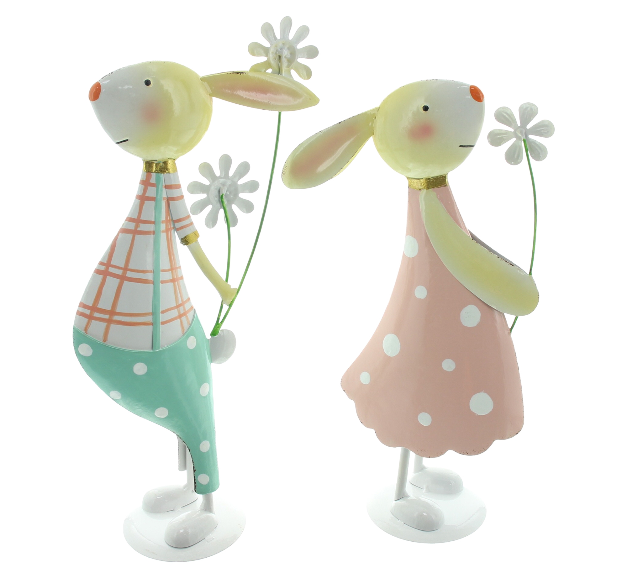 Acheter Lot de 2 figurines "lapins amoureux"  dans la boutique en ligne de Frank Flechtwaren pour Pâques colorée