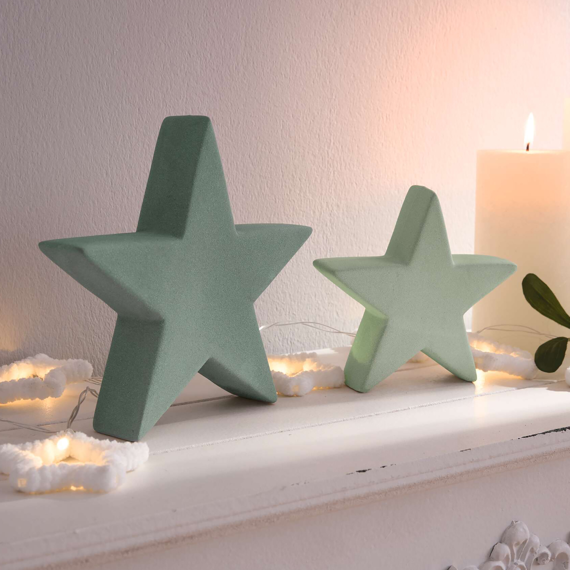 Acheter Lot de 2 étoiles "vert"  dans la boutique en ligne de Frank Flechtwaren pour Étoiles