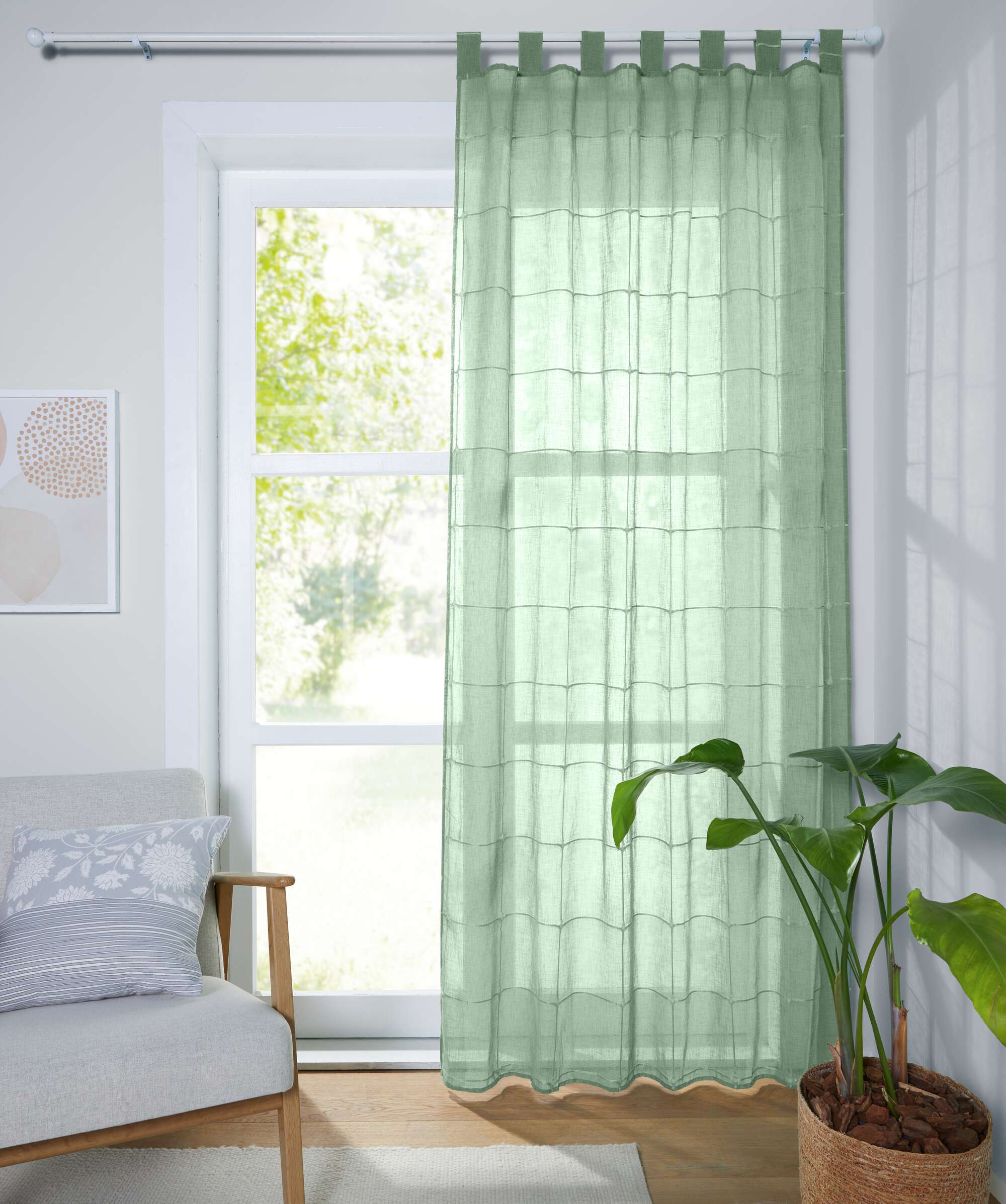 Acheter Rideau "Green Square"  dans la boutique en ligne de Frank Flechtwaren pour Rideaux et foulards
