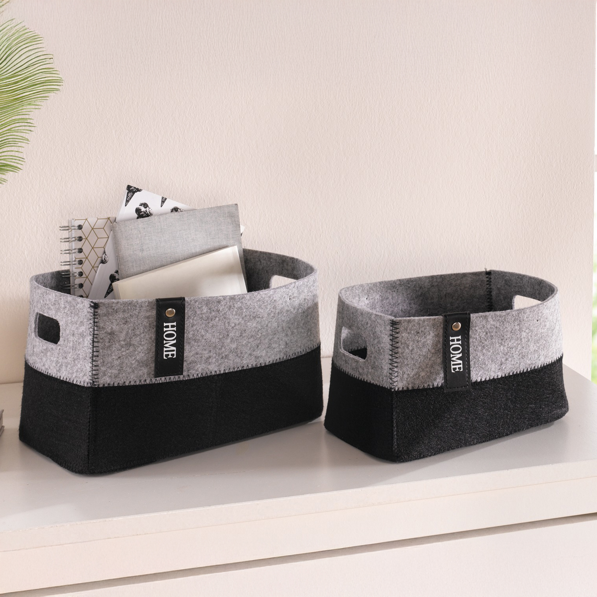 Acheter Lot de 2 paniers universels "feutrine"  dans la boutique en ligne de Frank Flechtwaren