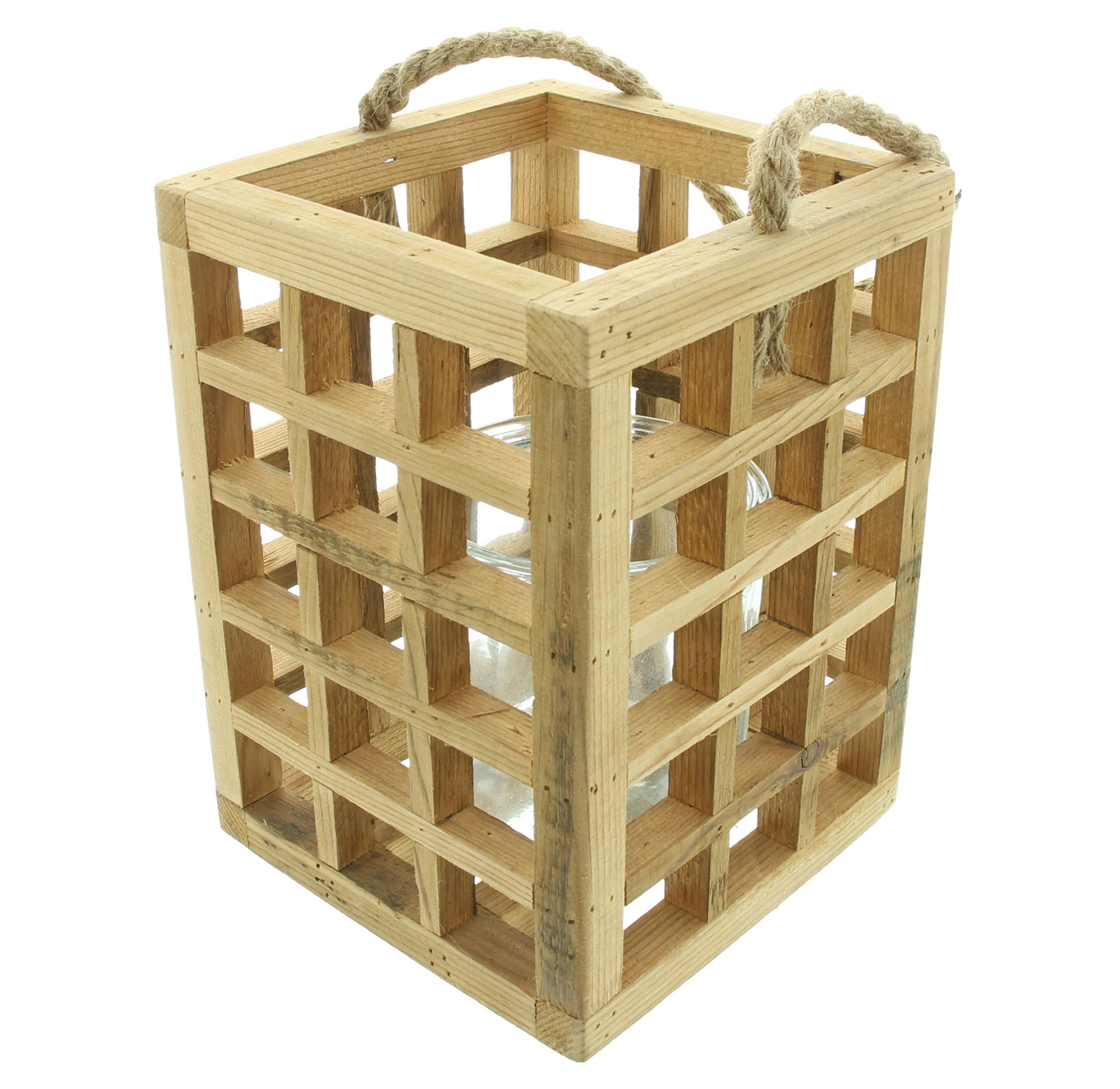 Acheter Photophore "Wood"  dans la boutique en ligne de Frank Flechtwaren pour Lanternes