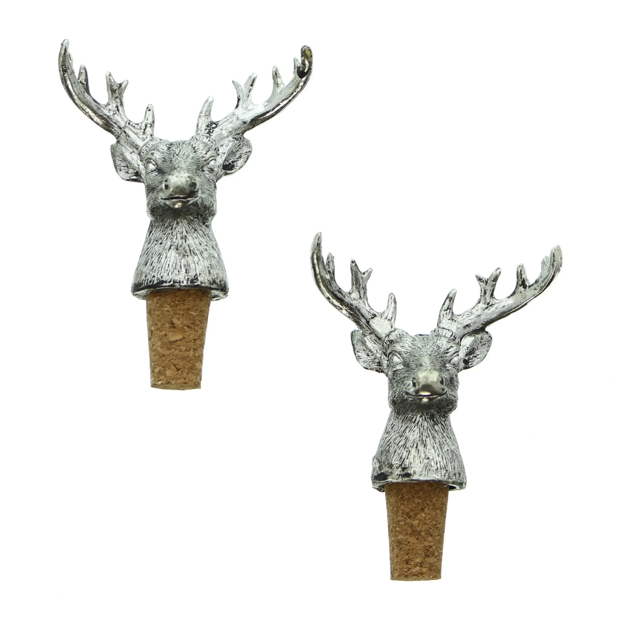 Acheter Lot de 2 bouchons pour bouteilles "cerf argenté"  dans la boutique en ligne de Frank Flechtwaren pour Motif tendance cerf