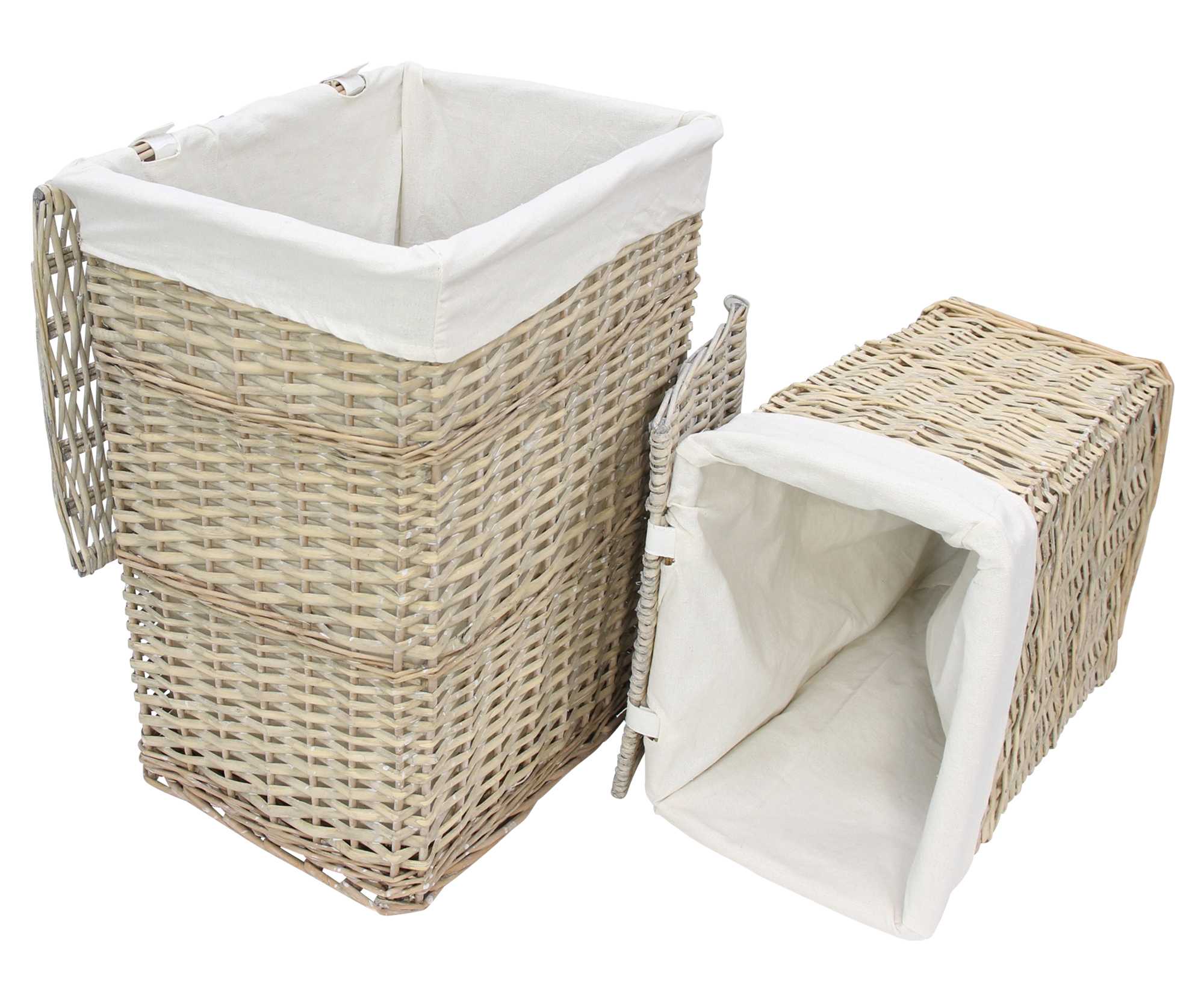 Acheter Lot de 2 paniers à linge "osier gris"  dans la boutique en ligne de Frank Flechtwaren pour Noël