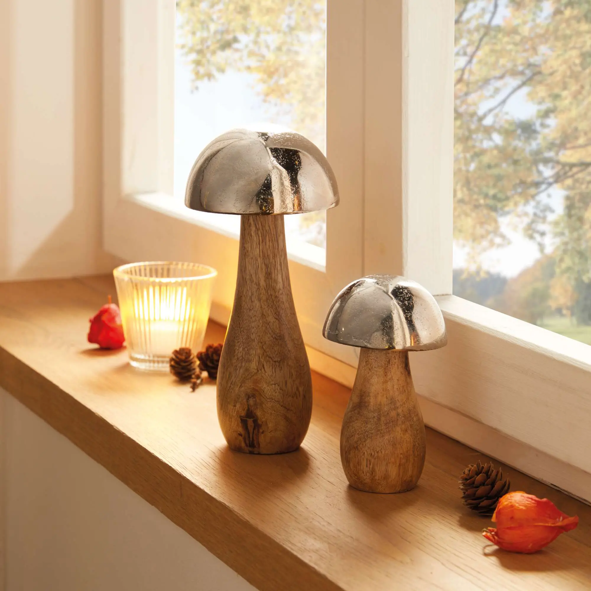 Acheter Lot de 2 champignons "bois de manguier"  dans la boutique en ligne de Frank Flechtwaren