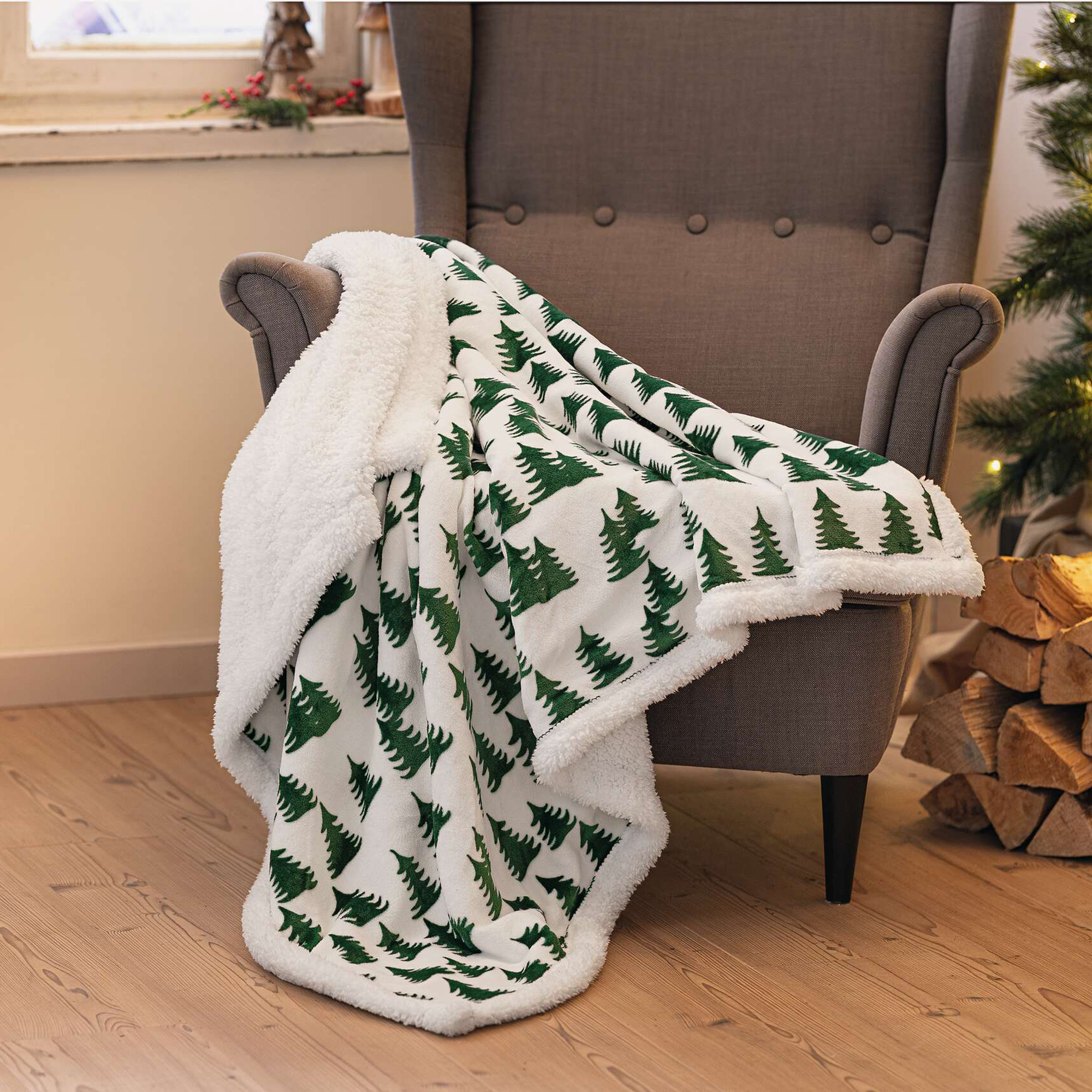 Acheter Couverture douillette "forêt de sapins"  dans la boutique en ligne de Frank Flechtwaren pour Couvertures