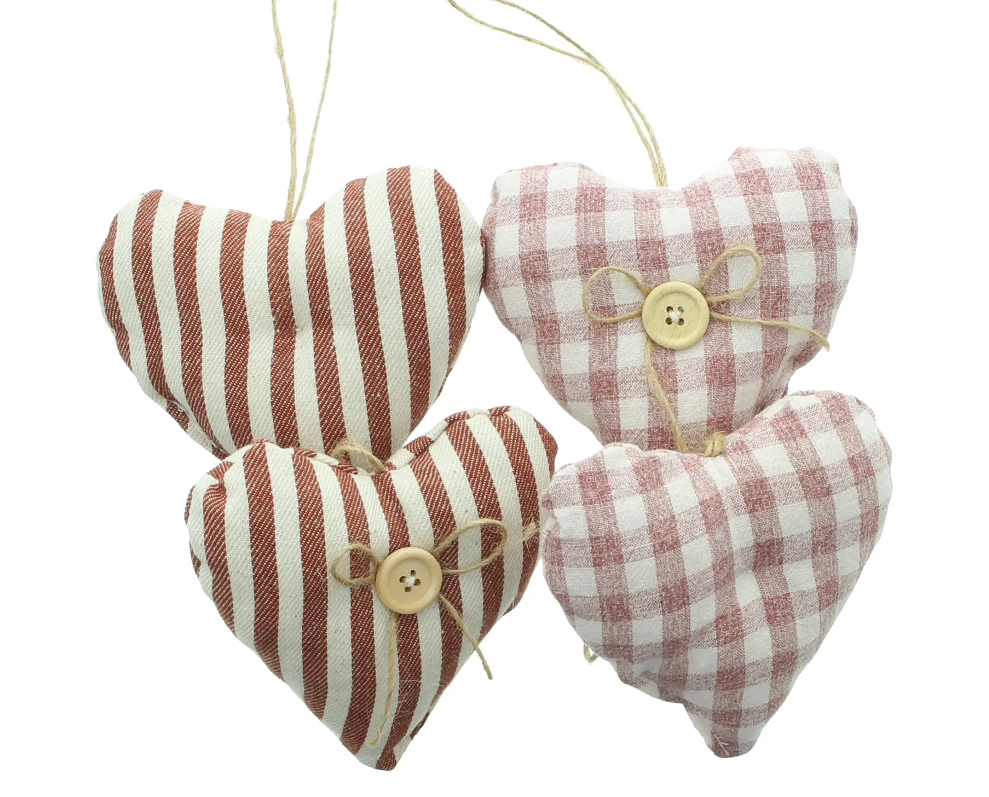Acheter Lot de 4 suspensions "coeurs boutons"  dans la boutique en ligne de Frank Flechtwaren pour Charme champêtre