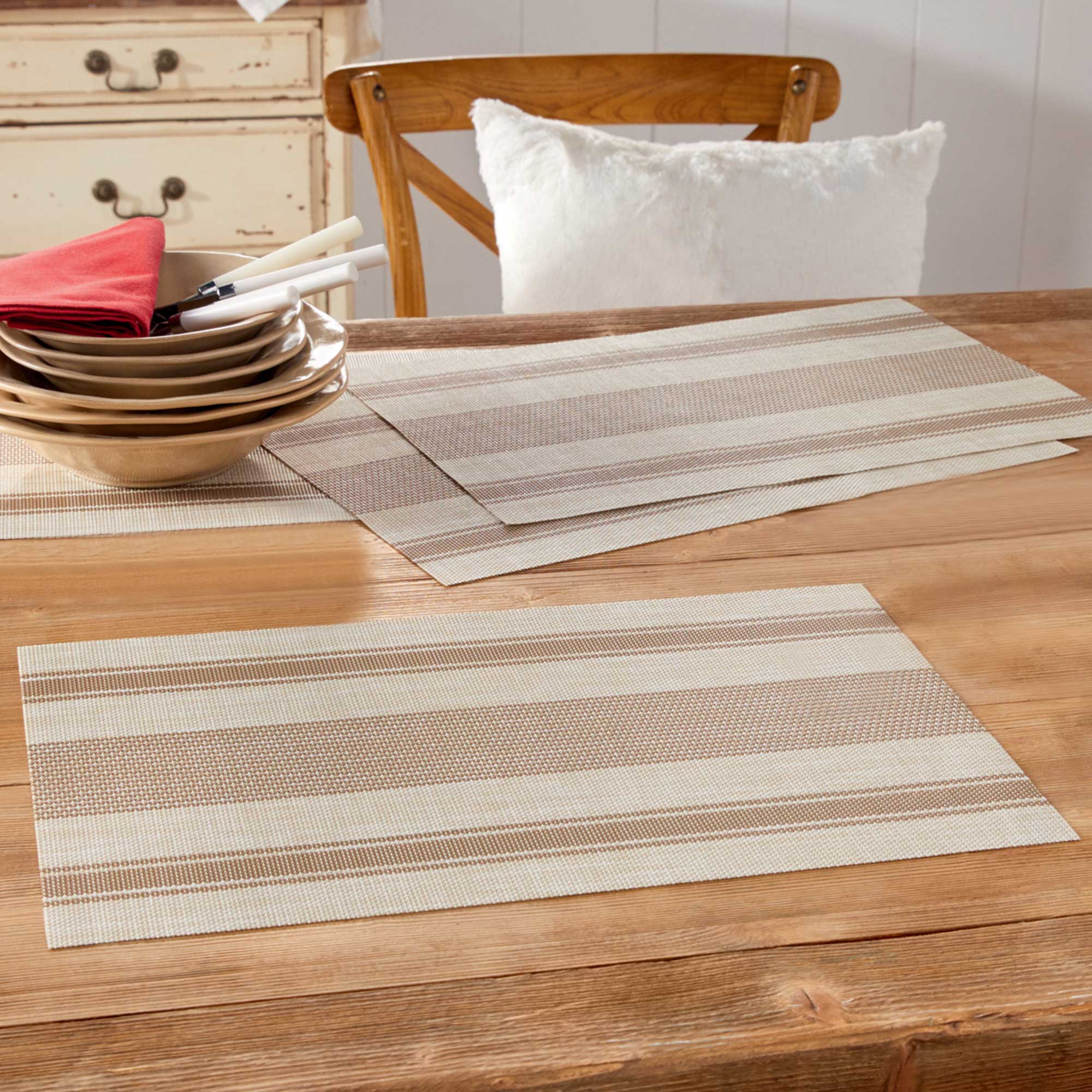 Acheter Lot de 4 sets de table "rayures"  dans la boutique en ligne de Frank Flechtwaren