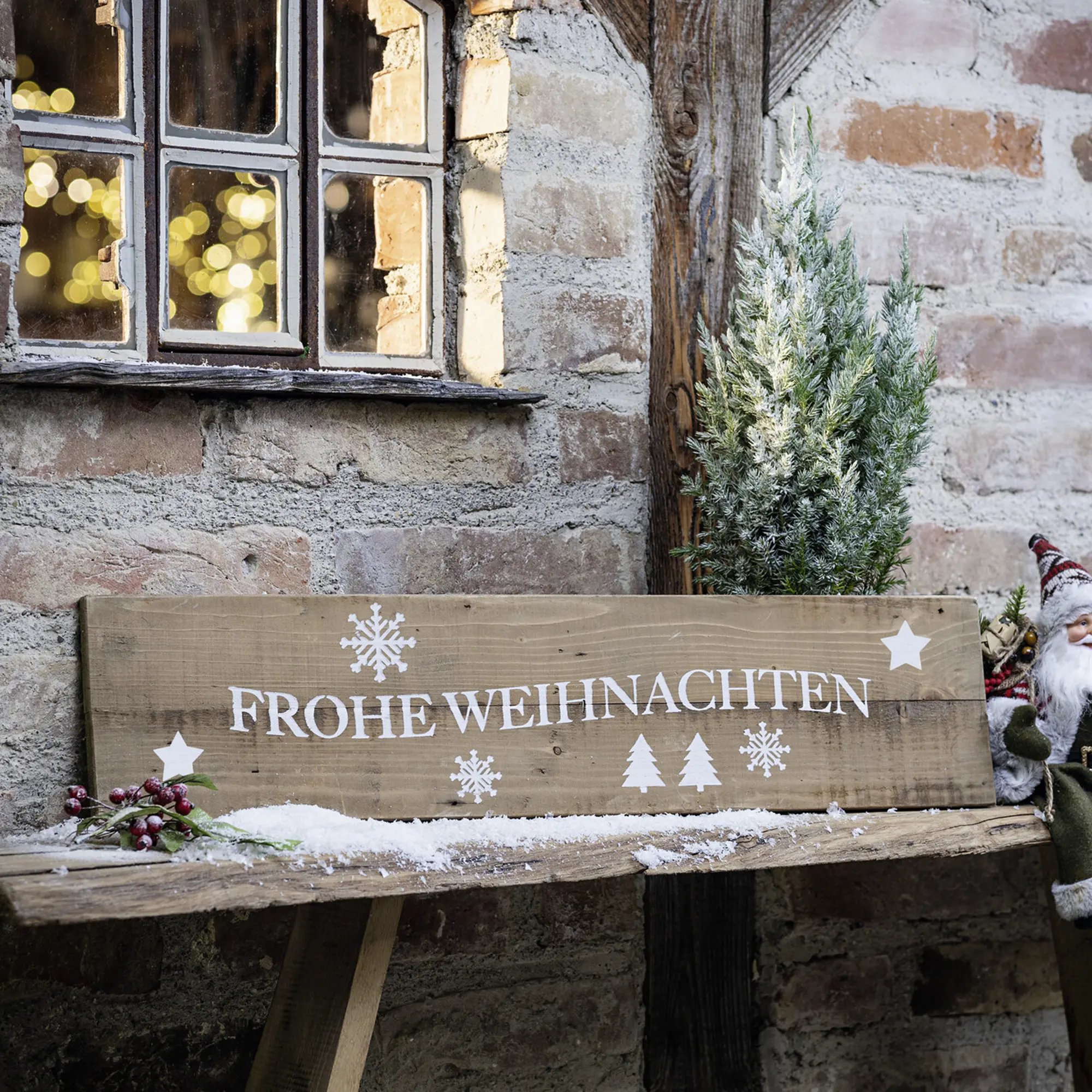 Acheter Panneau "Frohe Weihnachten"  dans la boutique en ligne de Frank Flechtwaren