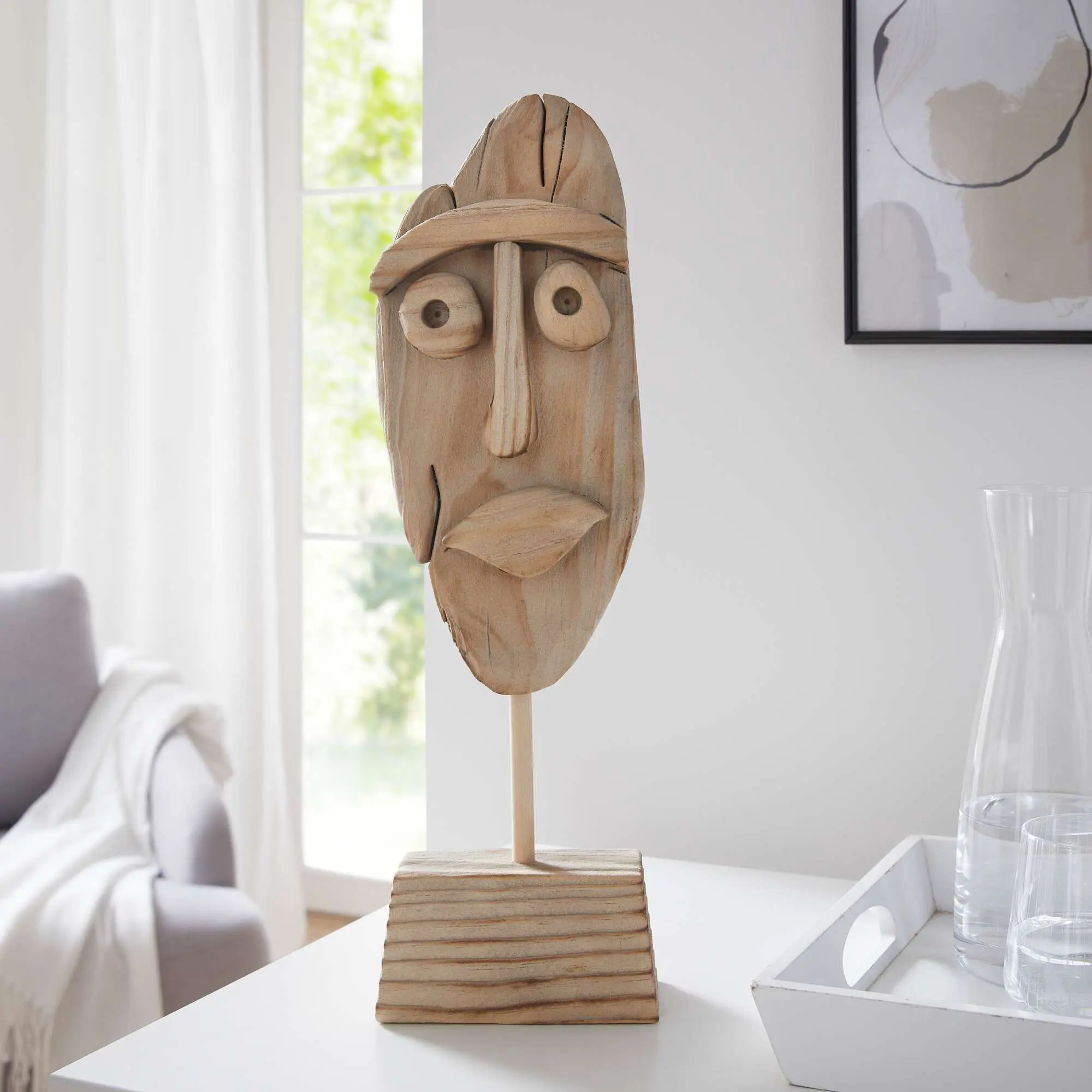 Acheter Décoration en bois "visage"  dans la boutique en ligne de Frank Flechtwaren
