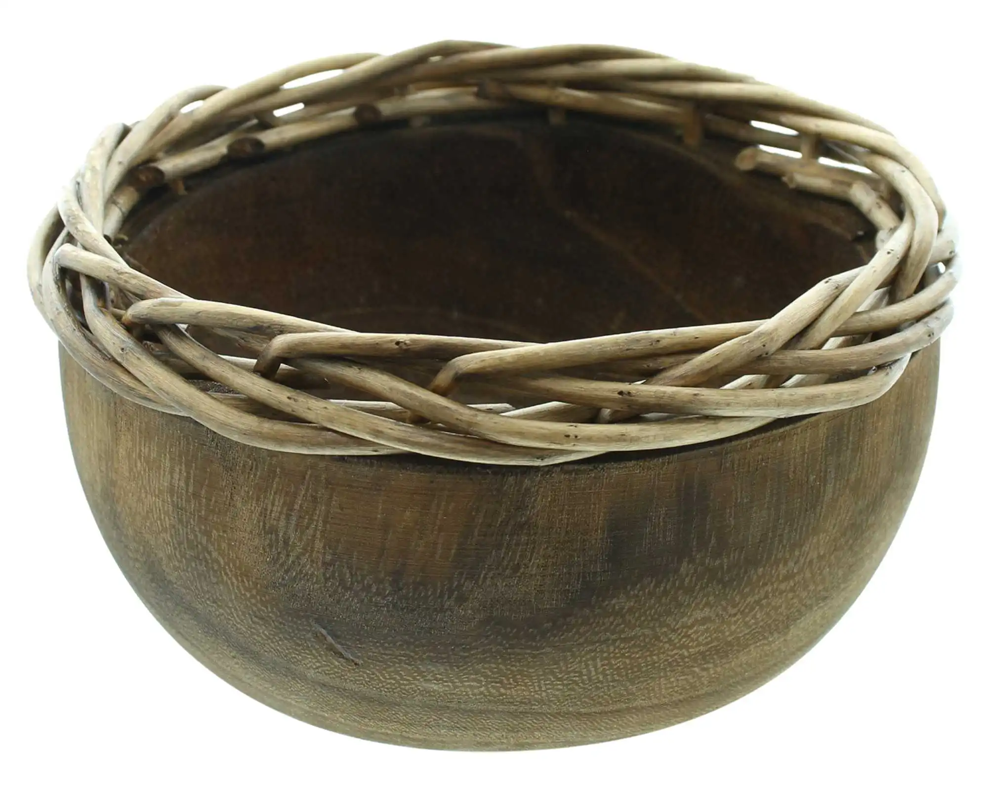 Acheter Coupe "rebord tressé", rond  dans la boutique en ligne de Frank Flechtwaren pour Bols et niveaux décoratifs