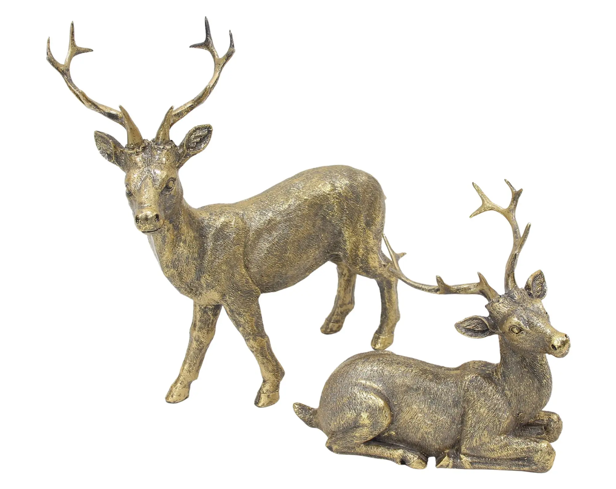 Acheter Cerf décoratif « Golden », lot de 2 dans la boutique en ligne de Frank Flechtwaren pour Promenade en forêt