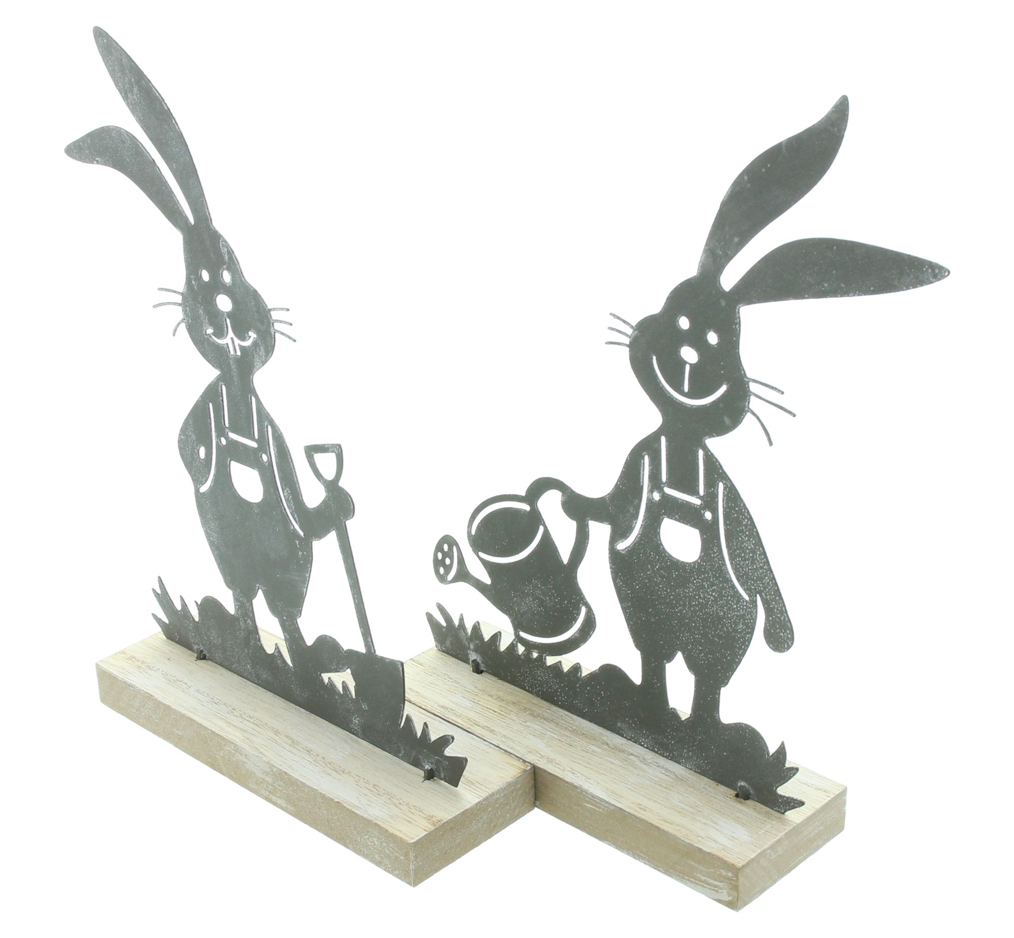 Acheter Lot de 2 lapins "jardinage"  dans la boutique en ligne de Frank Flechtwaren pour Pâques