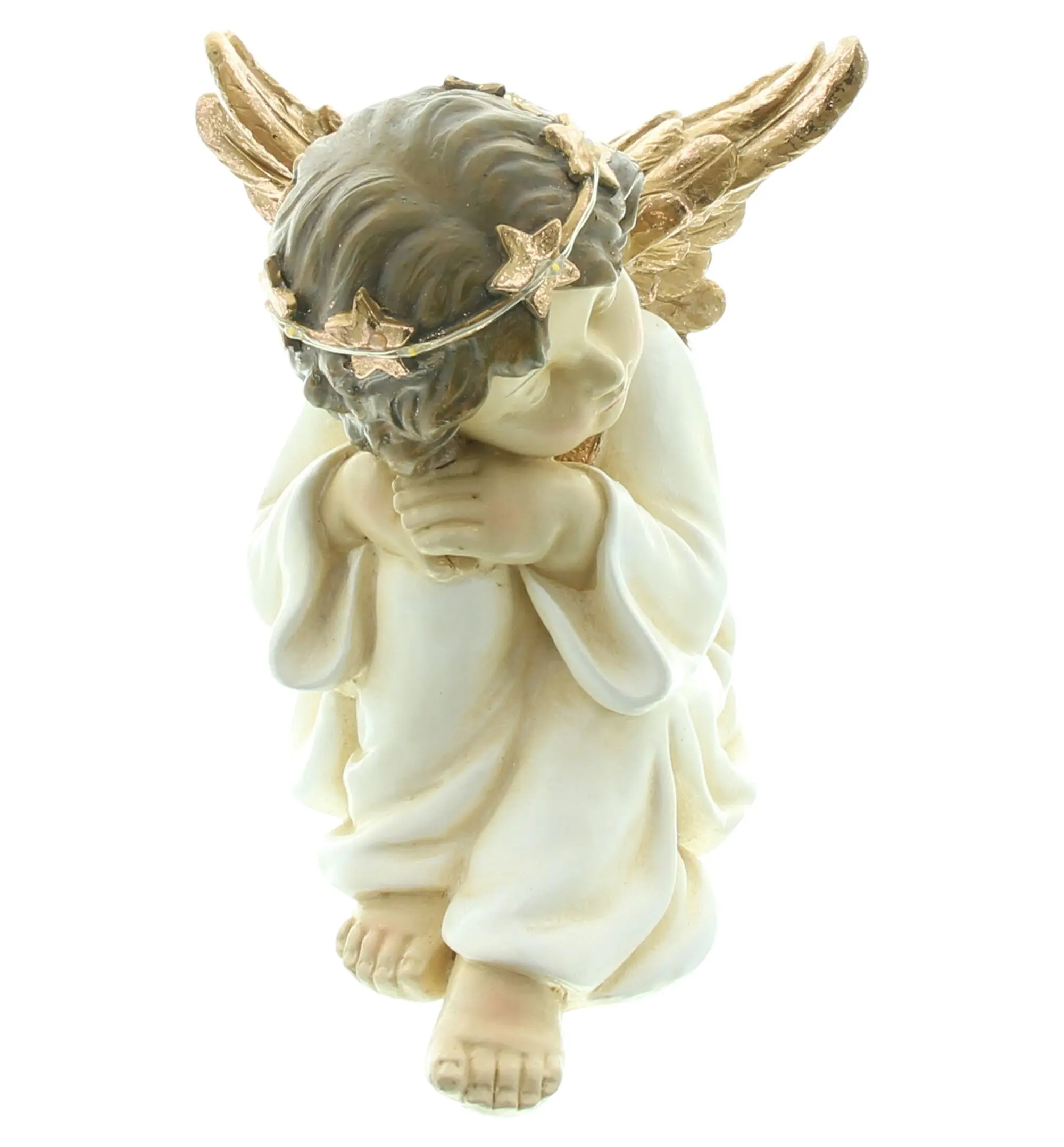 Acheter Ange LED "couronne de lumières", assis  dans la boutique en ligne de Frank Flechtwaren pour Figurines décoratives