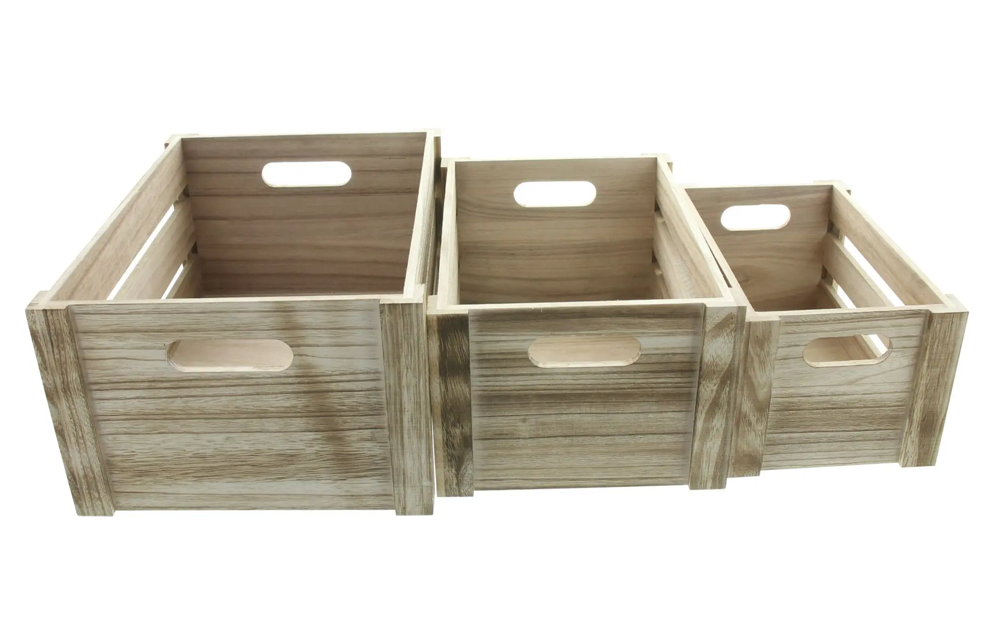 Acheter Lot de 3 caisses en bois "Basic"  dans la boutique en ligne de Frank Flechtwaren