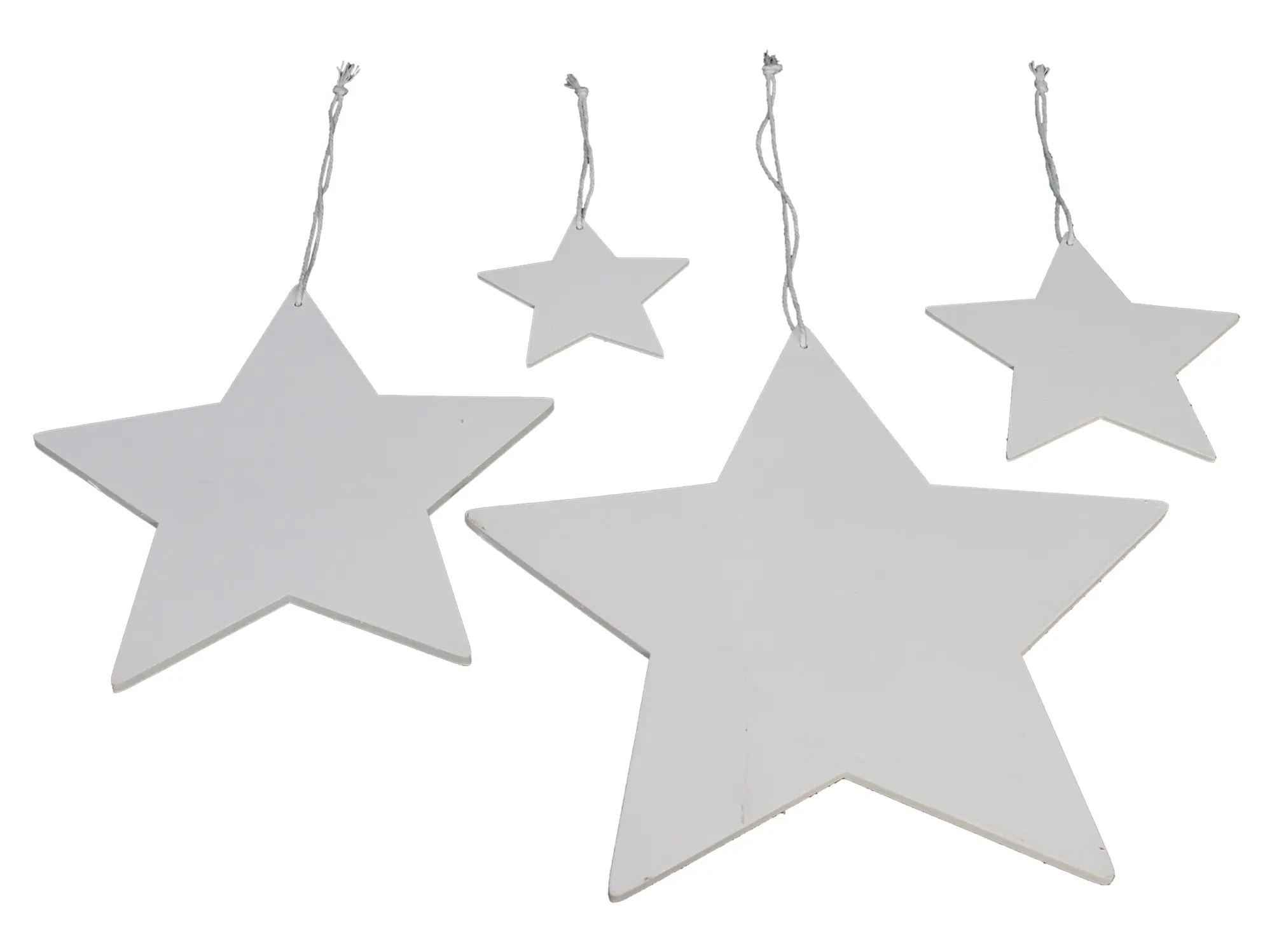 Acheter Lot de 4 suspensions étoiles "White"  dans la boutique en ligne de Frank Flechtwaren pour Baumschmuck