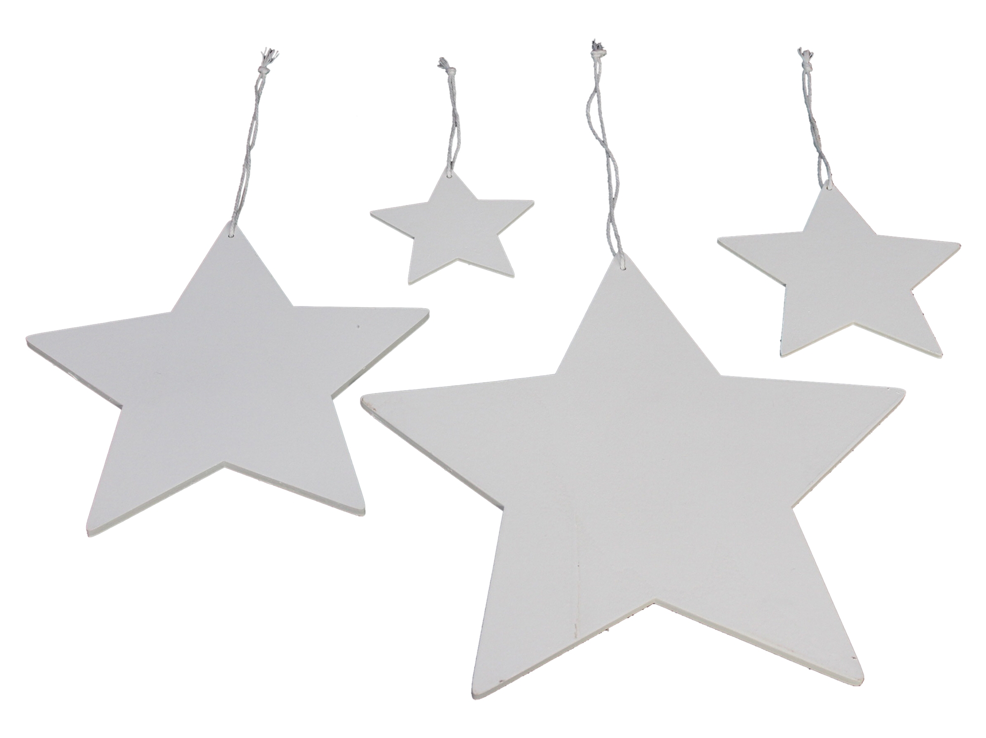 Acheter Lot de 4 suspensions étoiles "White"  dans la boutique en ligne de Frank Flechtwaren pour Décorations pour sapins de Noël