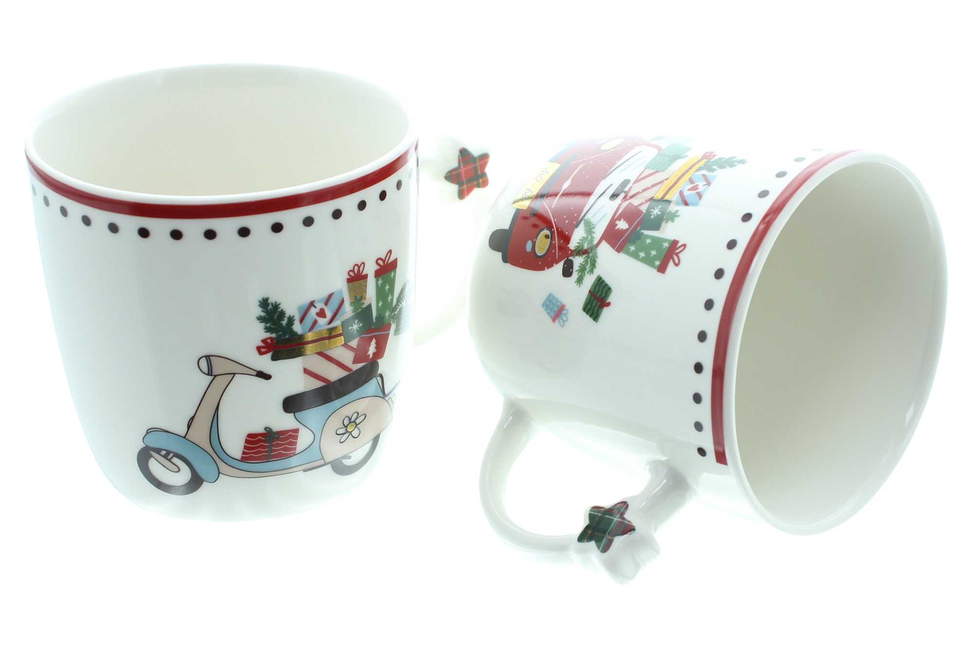 Acheter Lot de 2 tasses "tournée de Noël"  dans la boutique en ligne de Frank Flechtwaren pour Cuisine