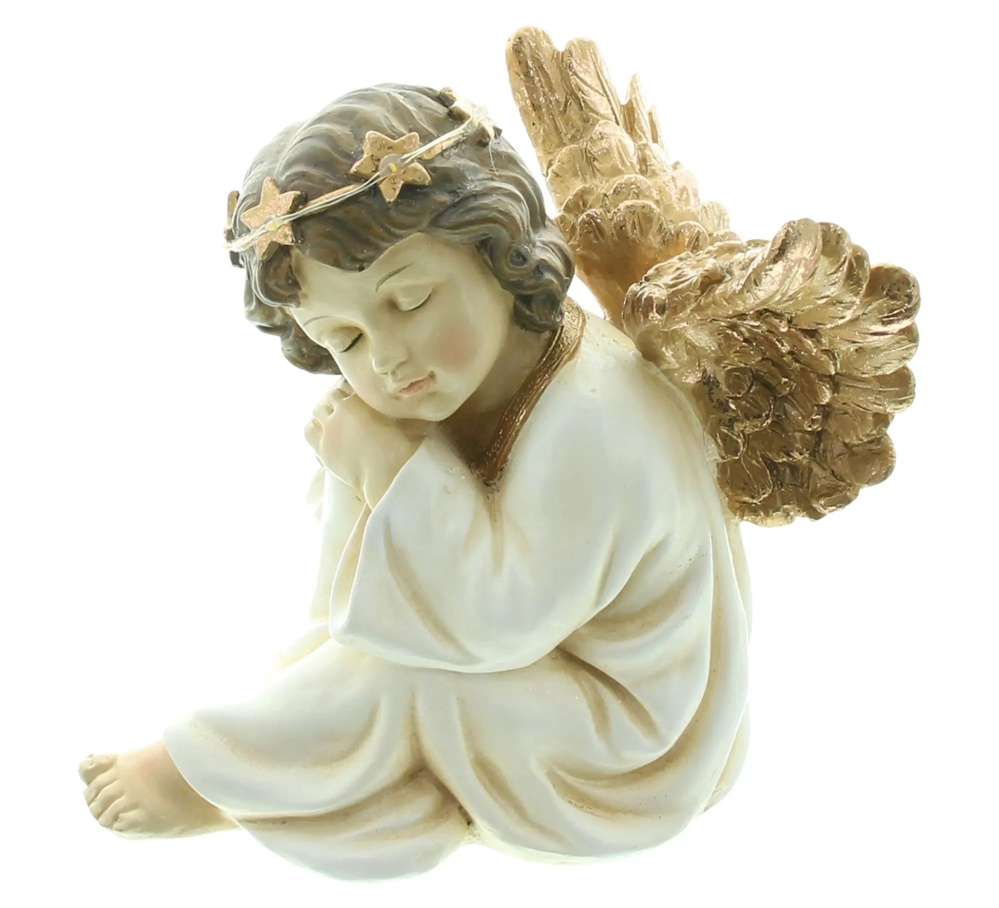 Acheter Ange LED "couronne de lumières", assis  dans la boutique en ligne de Frank Flechtwaren pour Figurines décoratives