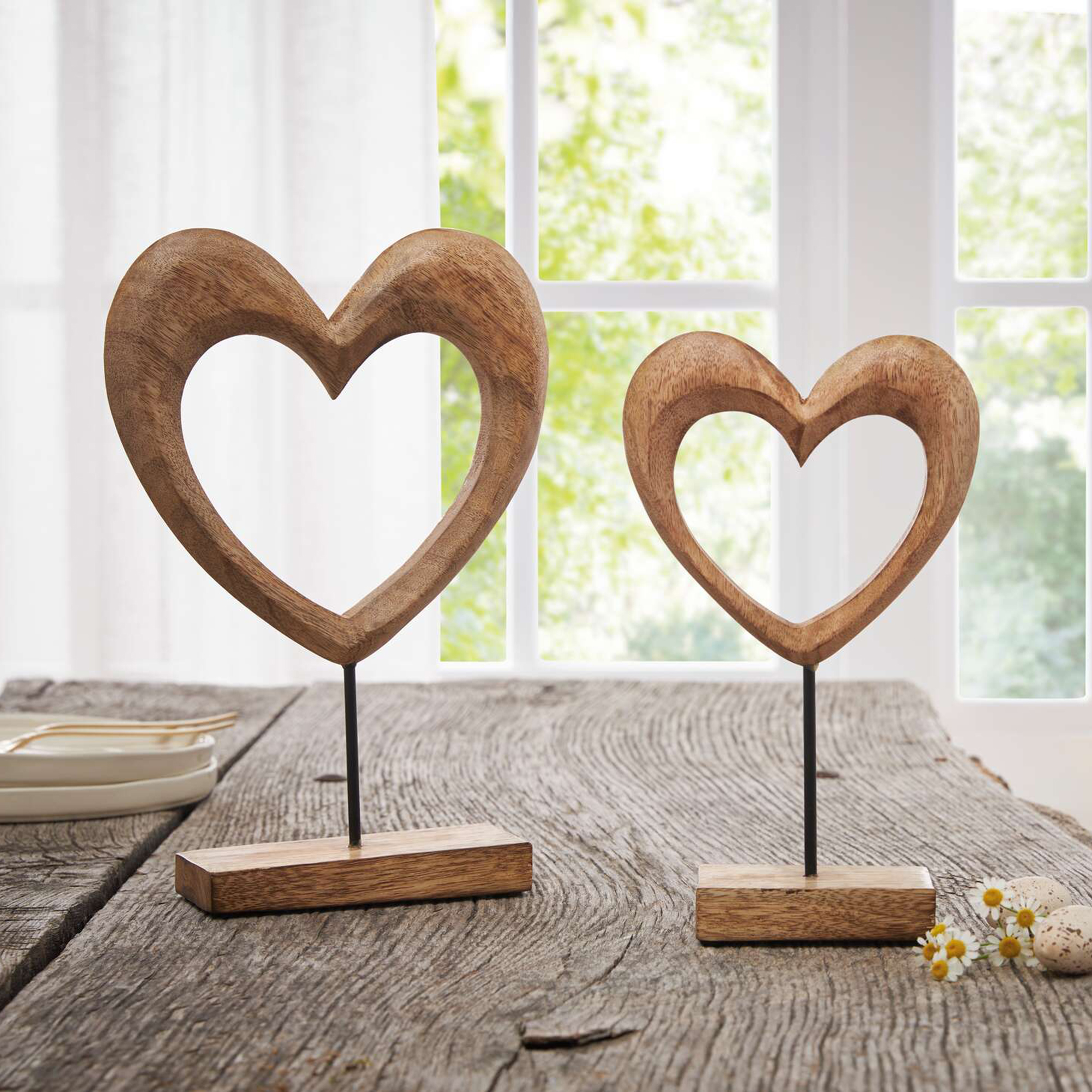 Acheter Lot de 2 décorations "coeur"  dans la boutique en ligne de Frank Flechtwaren pour Pâques