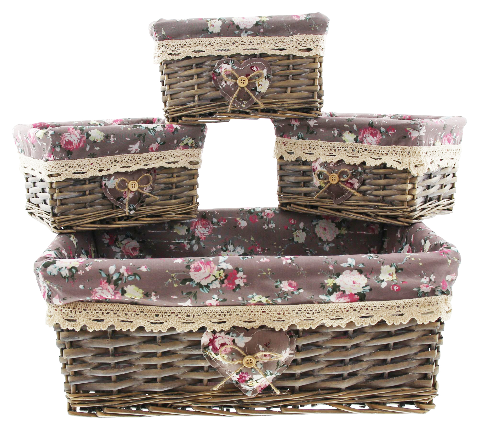 Acheter Lot de 4 corbeilles "roses" dans la boutique en ligne de Frank Flechtwaren pour Paniers de remplissage & universels Acheter Lot de 4 corbeilles "roses" dans la boutique en ligne de Frank Flechtwaren pour Paniers de remplissage & universels