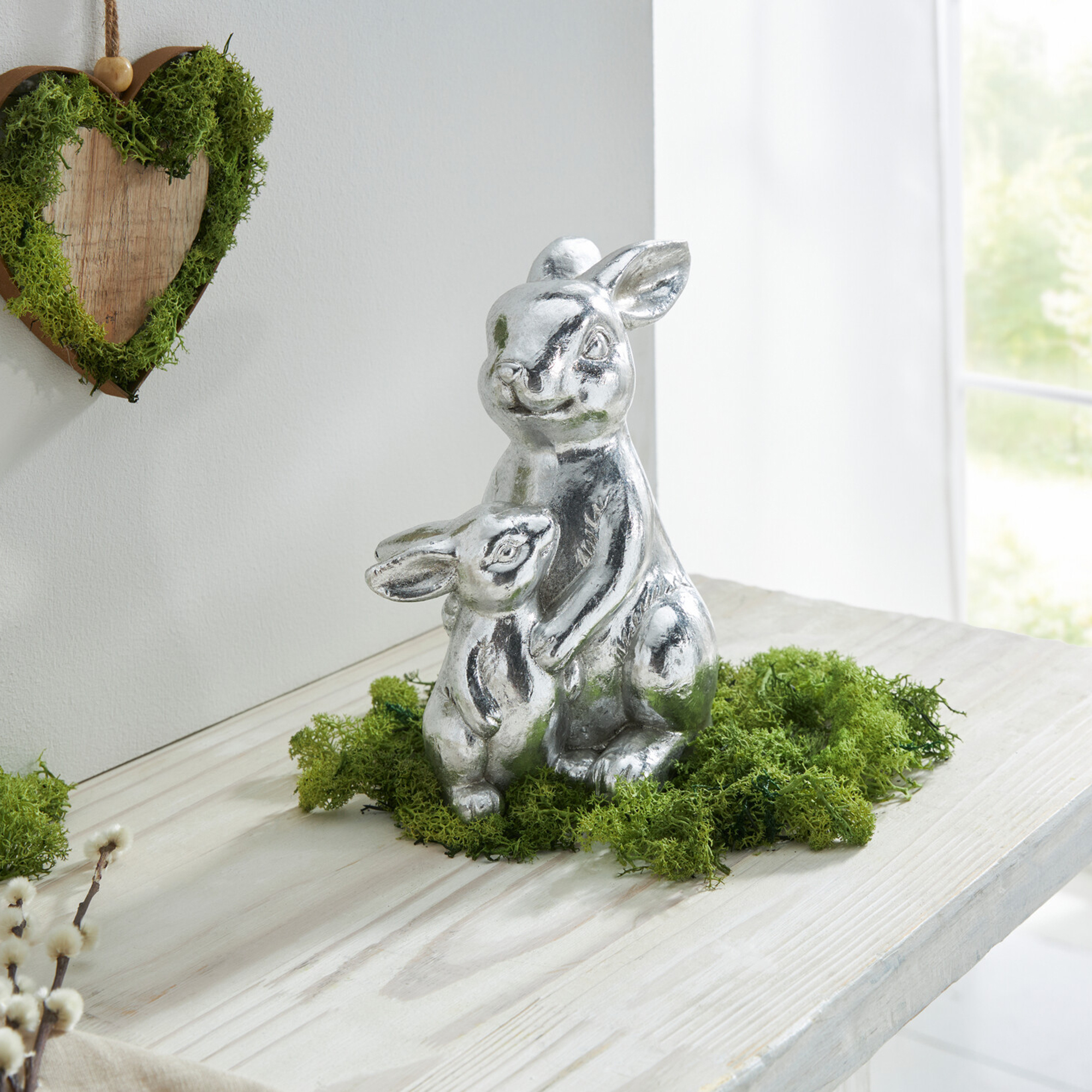 Acheter Figurine "maman lapin avec petit"  dans la boutique en ligne de Frank Flechtwaren