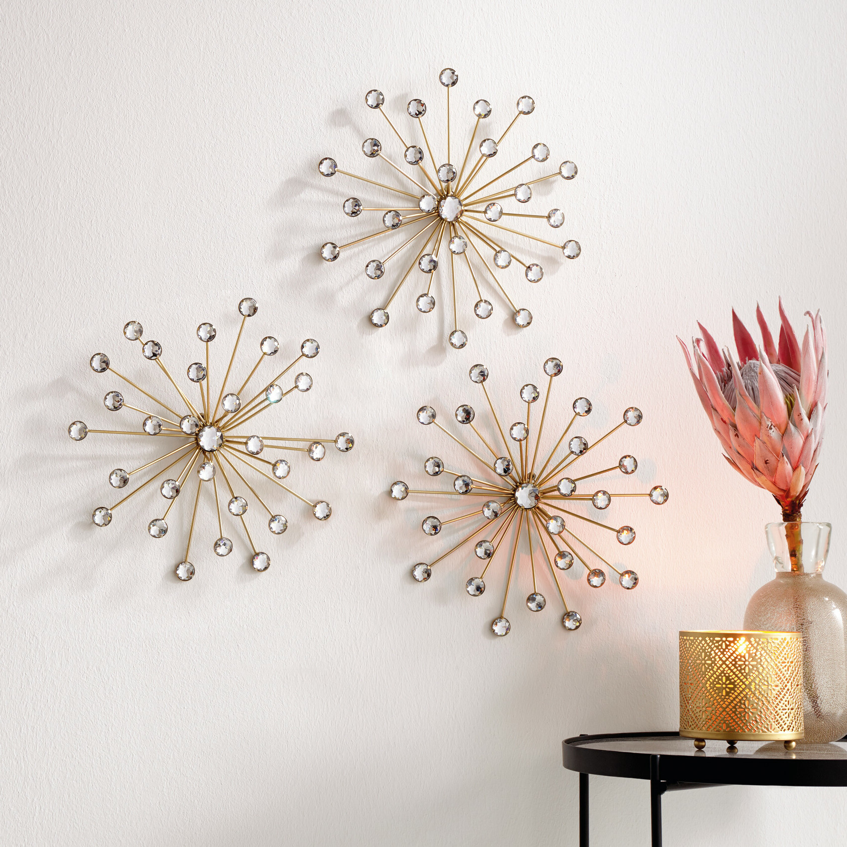Acheter Lot de 3 décorations murales "fleur de cristal"  dans la boutique en ligne de Frank Flechtwaren