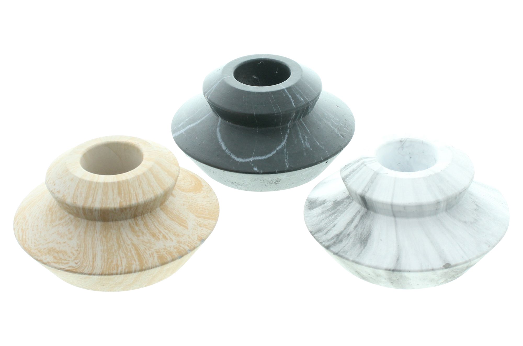Acheter Lot de 3 bougeoirs bougie-tige "marbre"  dans la boutique en ligne de Frank Flechtwaren pour Bougeoirs
