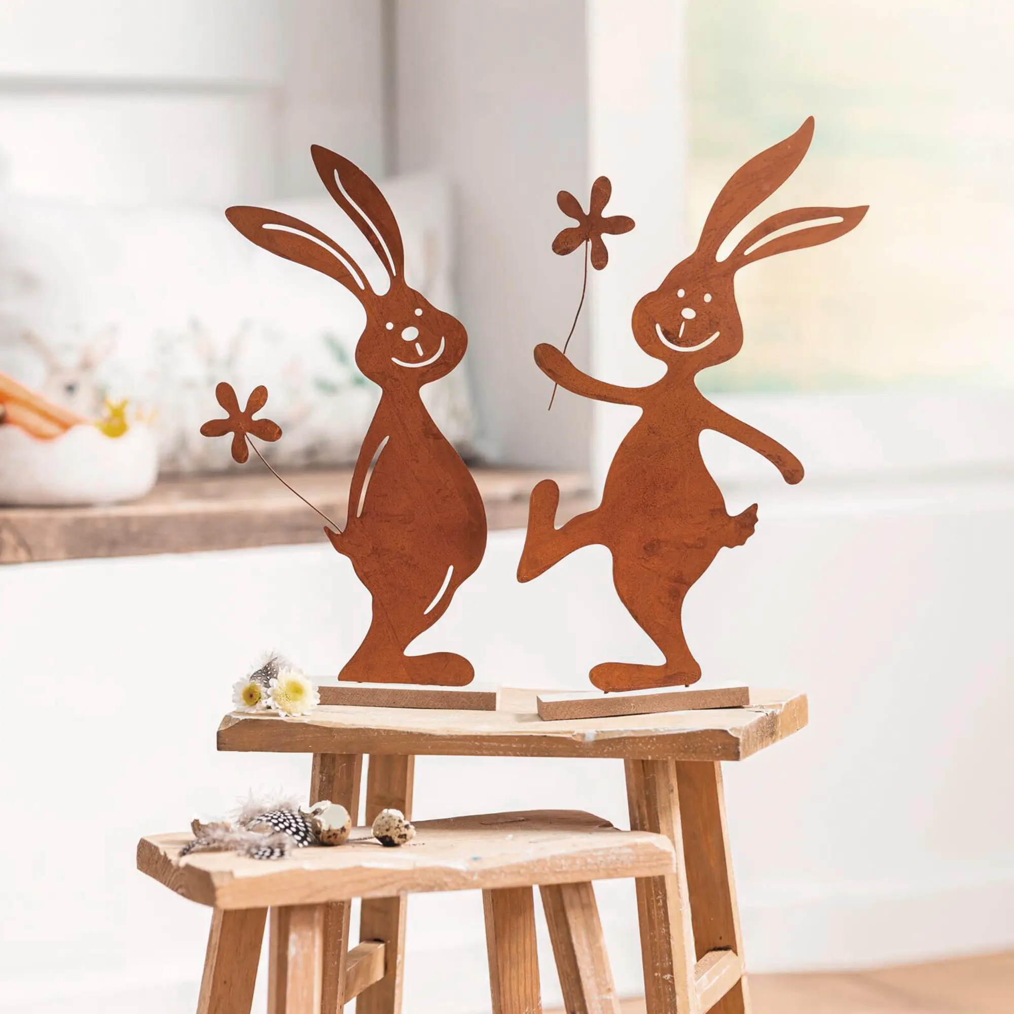 Acheter Lot de 2 figurines "plaisir de lapins"  dans la boutique en ligne de Frank Flechtwaren