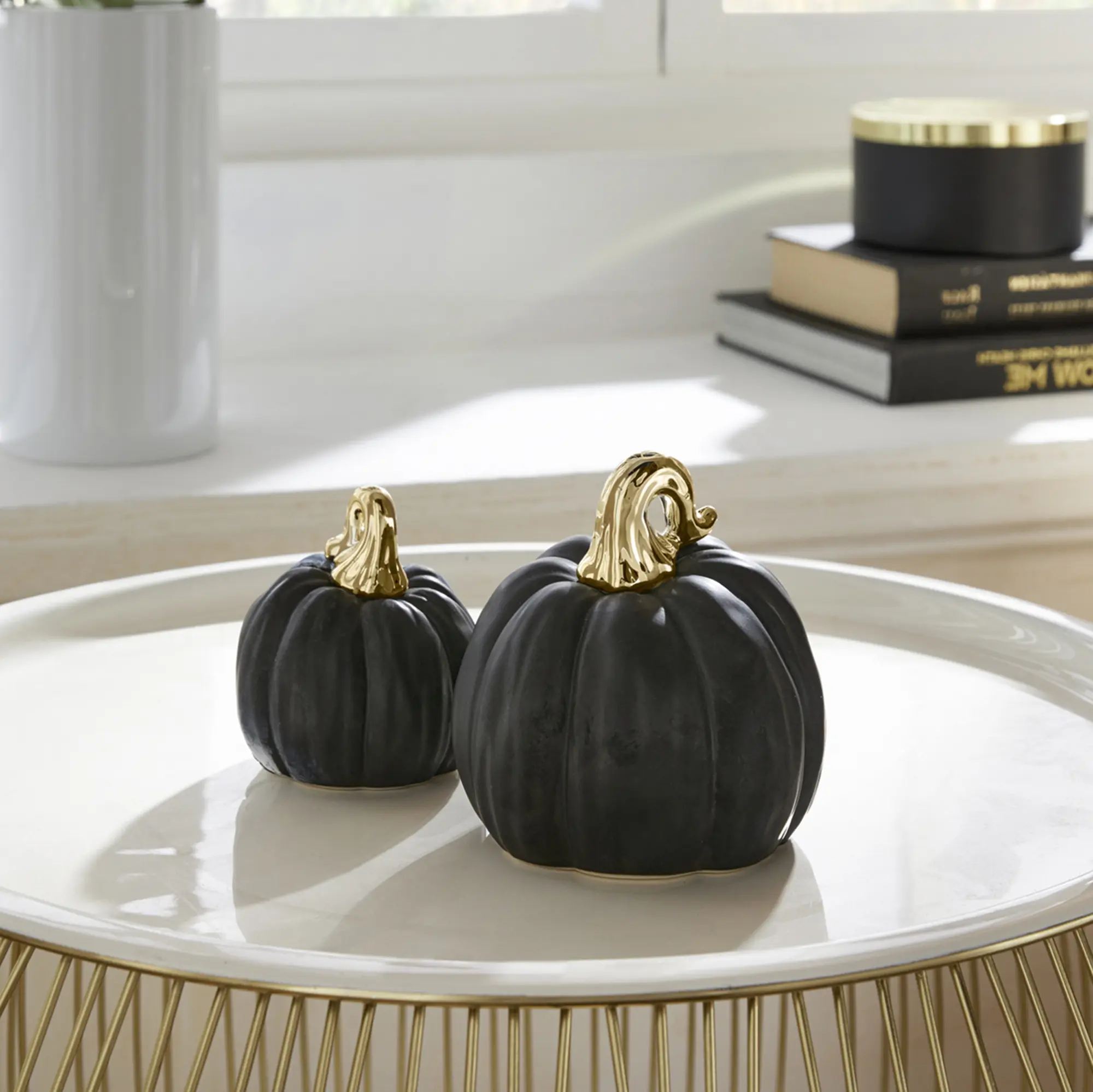 Acheter Lot de 2 citrouilles "Black"  dans la boutique en ligne de Frank Flechtwaren