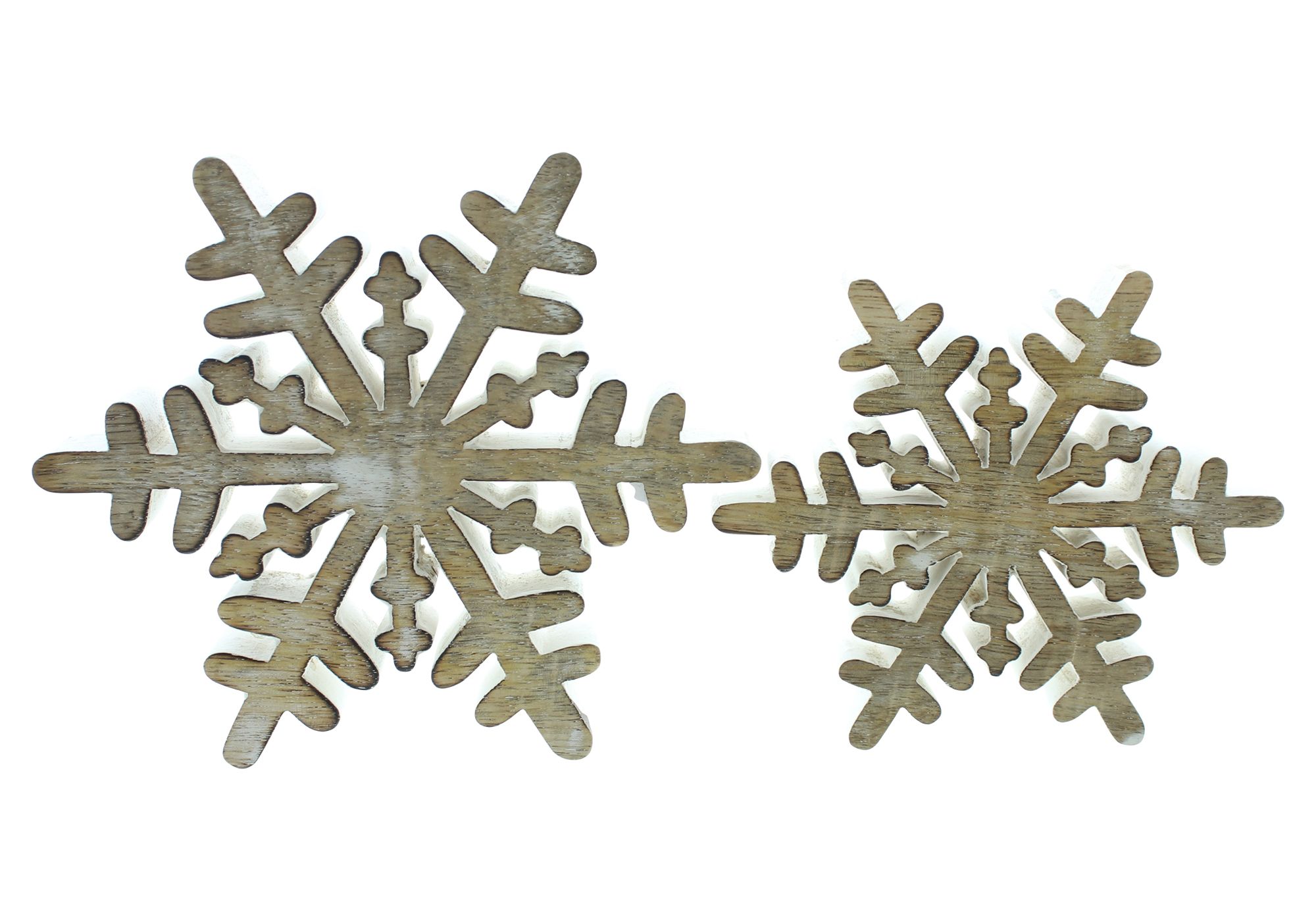 Acheter Lot de 2 décorations en bois "flocons de neige"  dans la boutique en ligne de Frank Flechtwaren pour Étoiles