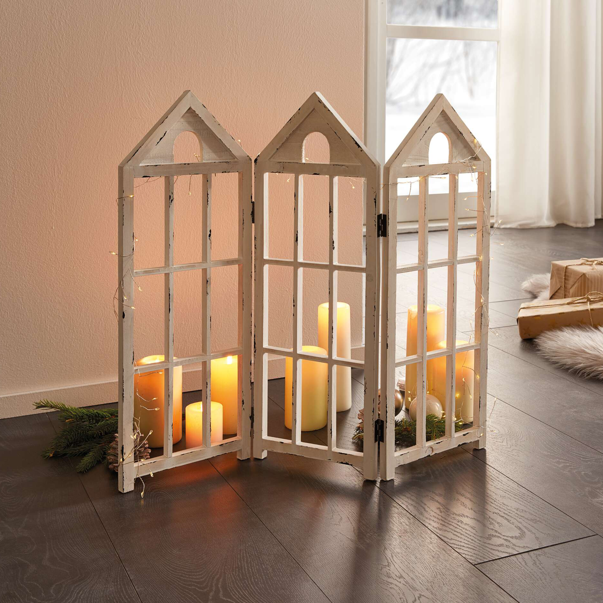 Acheter Paravent décoratif "maisons"  dans la boutique en ligne de Frank Flechtwaren