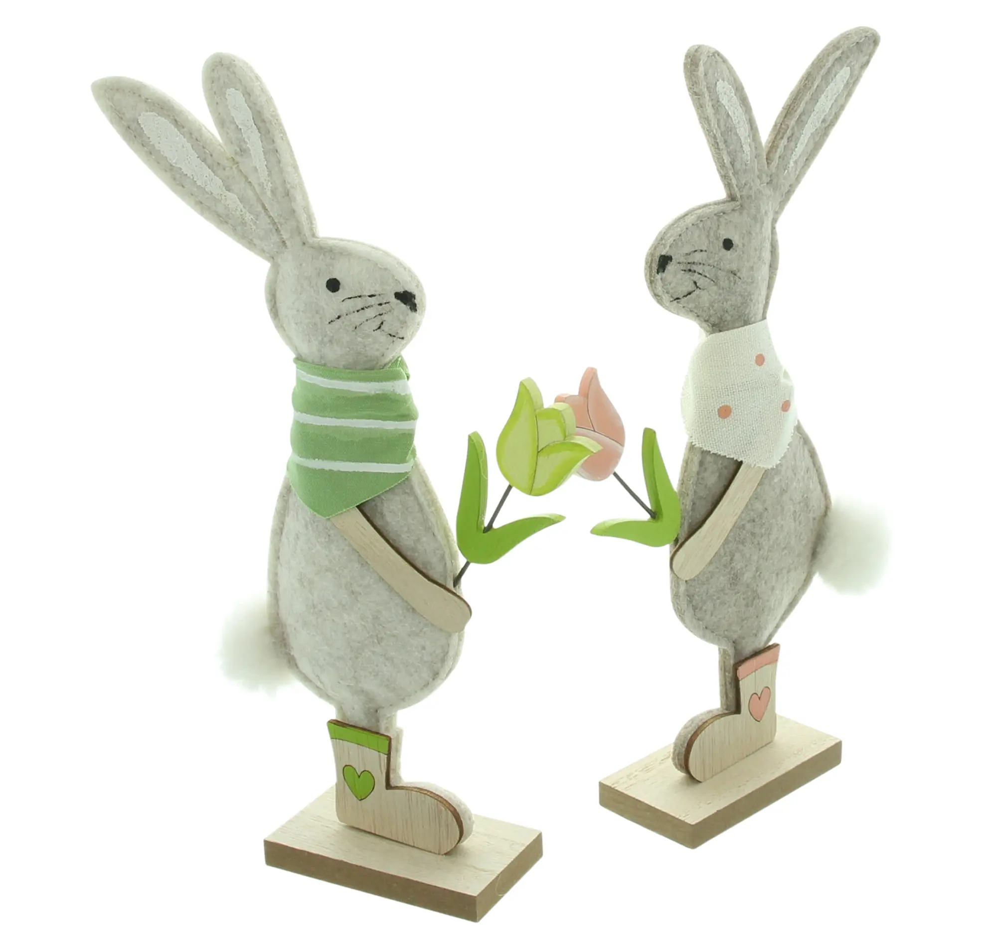 Acheter Lot de 2 lapins "couple de fleurs"  dans la boutique en ligne de Frank Flechtwaren pour Lapin &amp; co