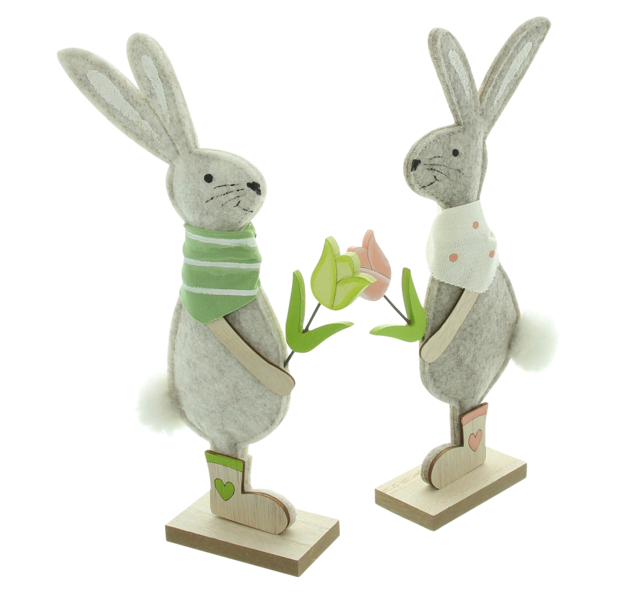 Acheter Lot de 2 lapins "couple de fleurs"  dans la boutique en ligne de Frank Flechtwaren pour Nouvel arrivage