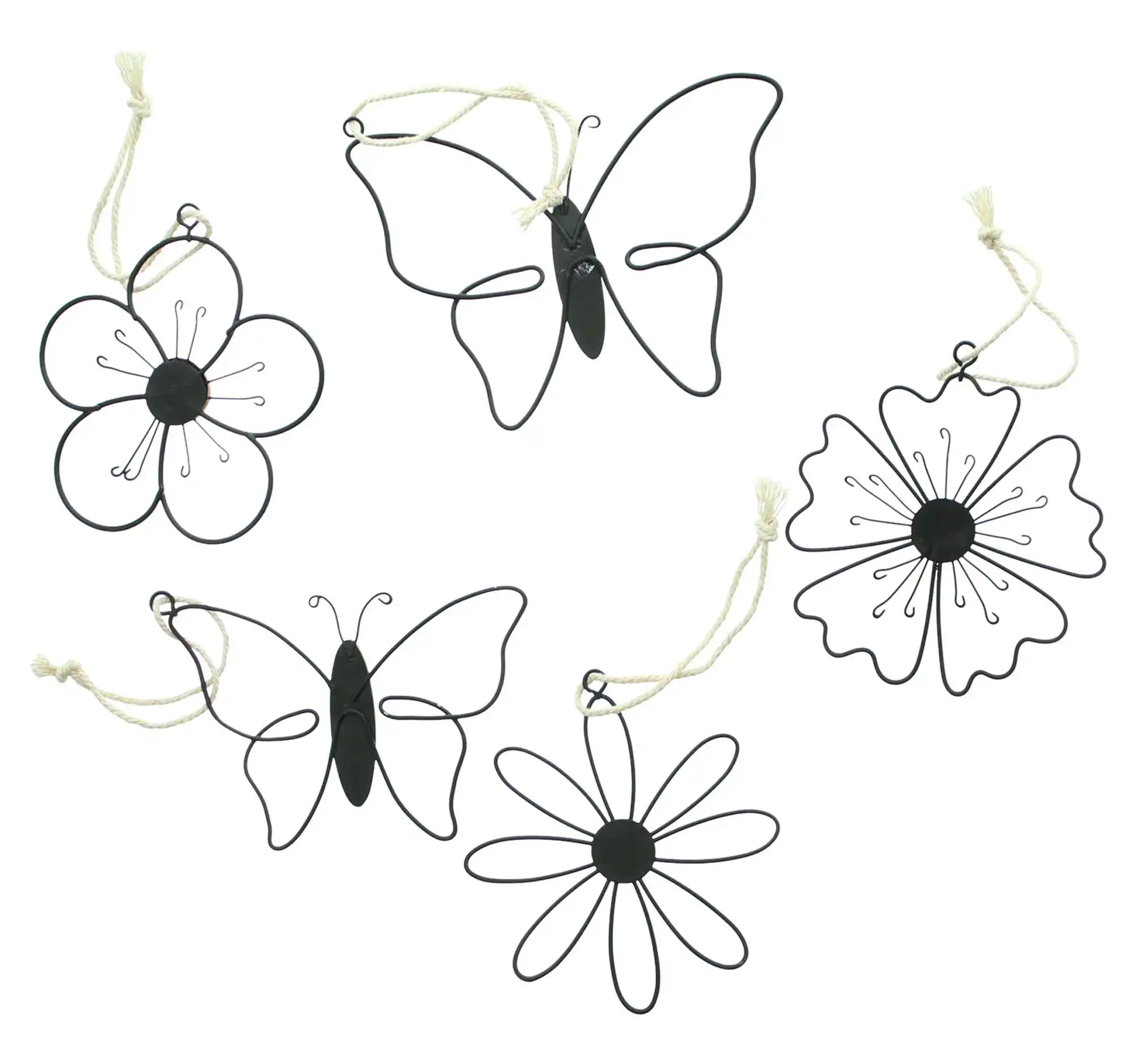 Acheter Lot de 5 suspensions "fleur &amp; papillon"  dans la boutique en ligne de Frank Flechtwaren pour Pâques