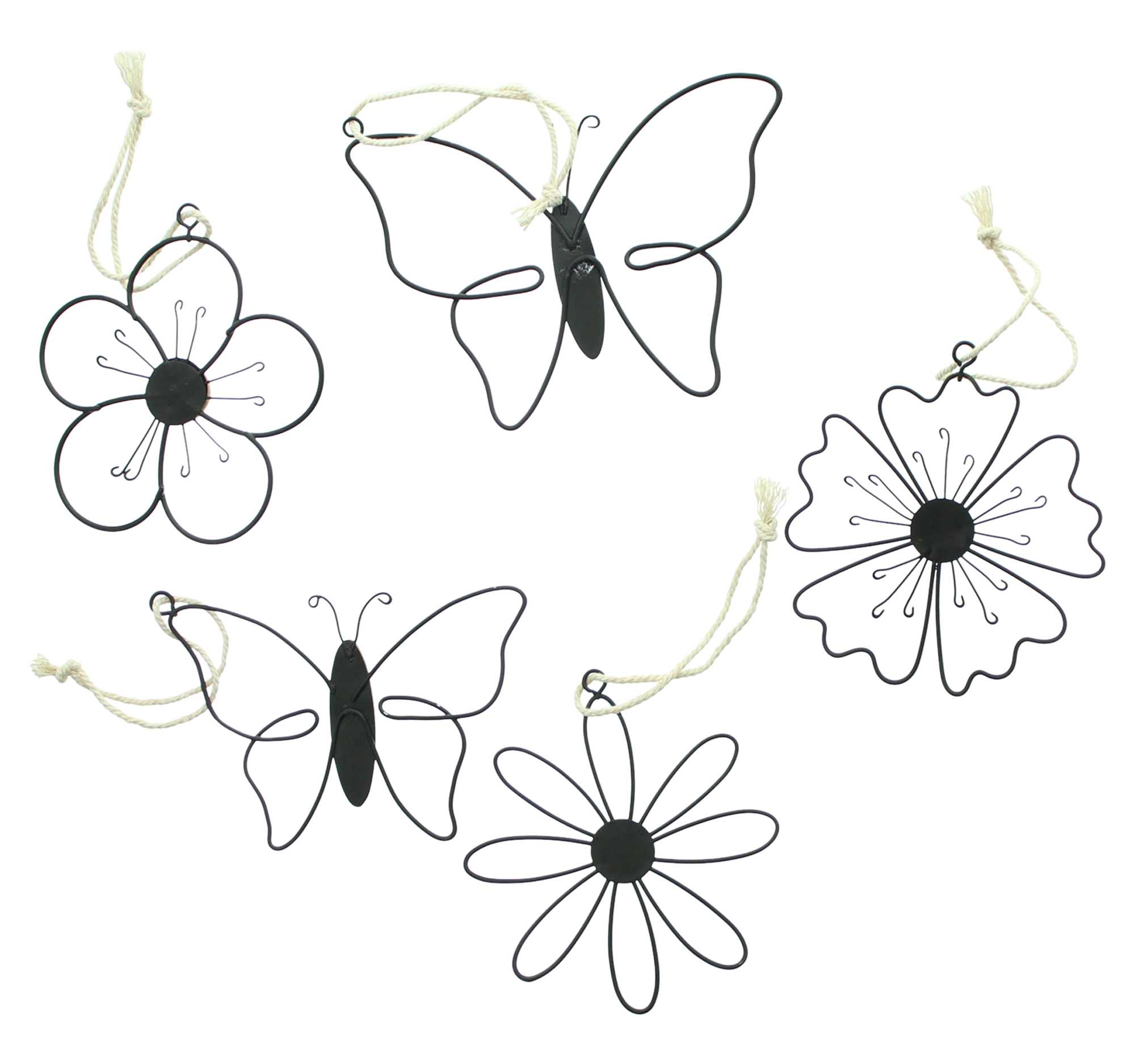 Acheter Lot de 5 suspensions "fleur &amp; papillon"  dans la boutique en ligne de Frank Flechtwaren pour Pâques