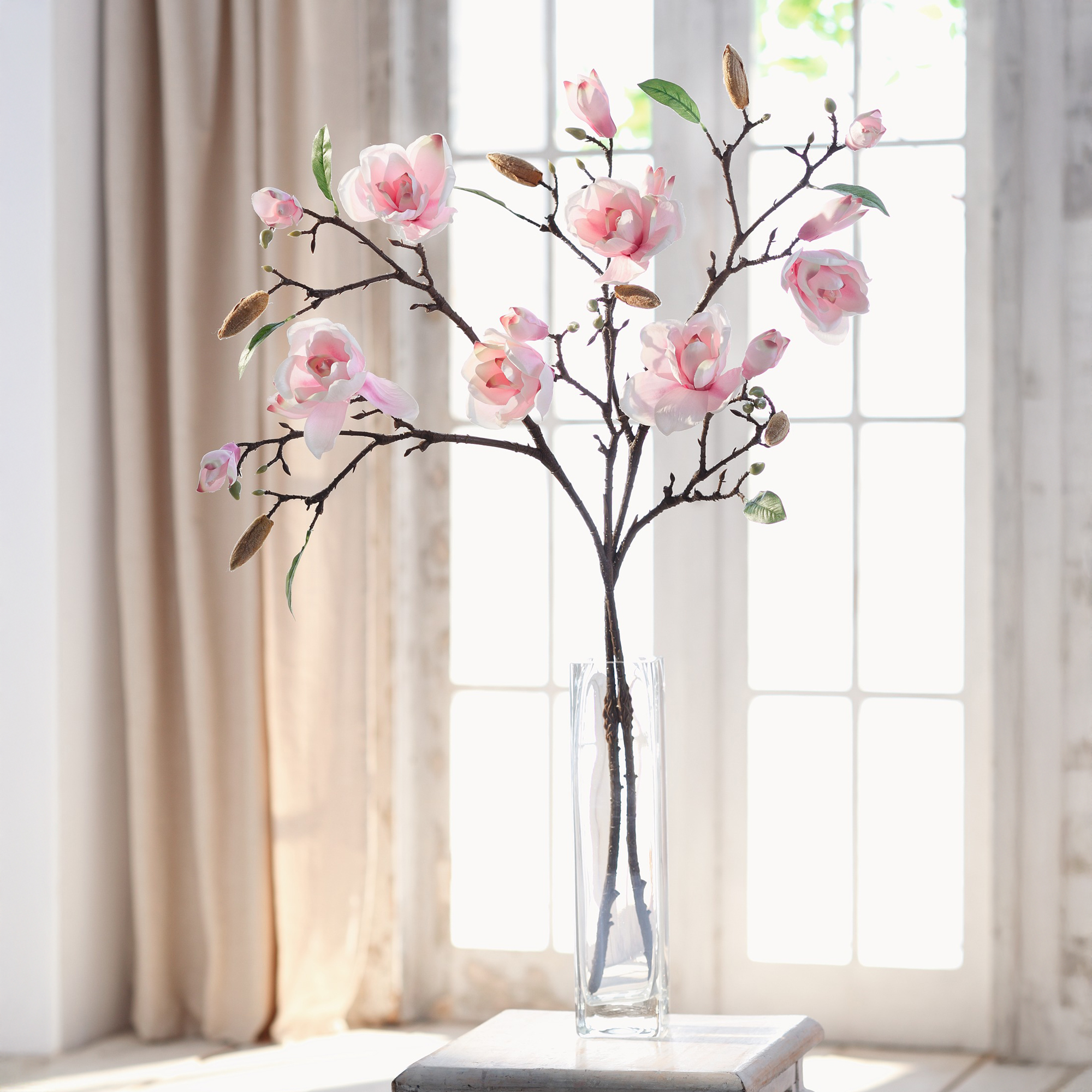 Acheter Lot de 2 fleurs artificielles "magnolias"  dans la boutique en ligne de Frank Flechtwaren