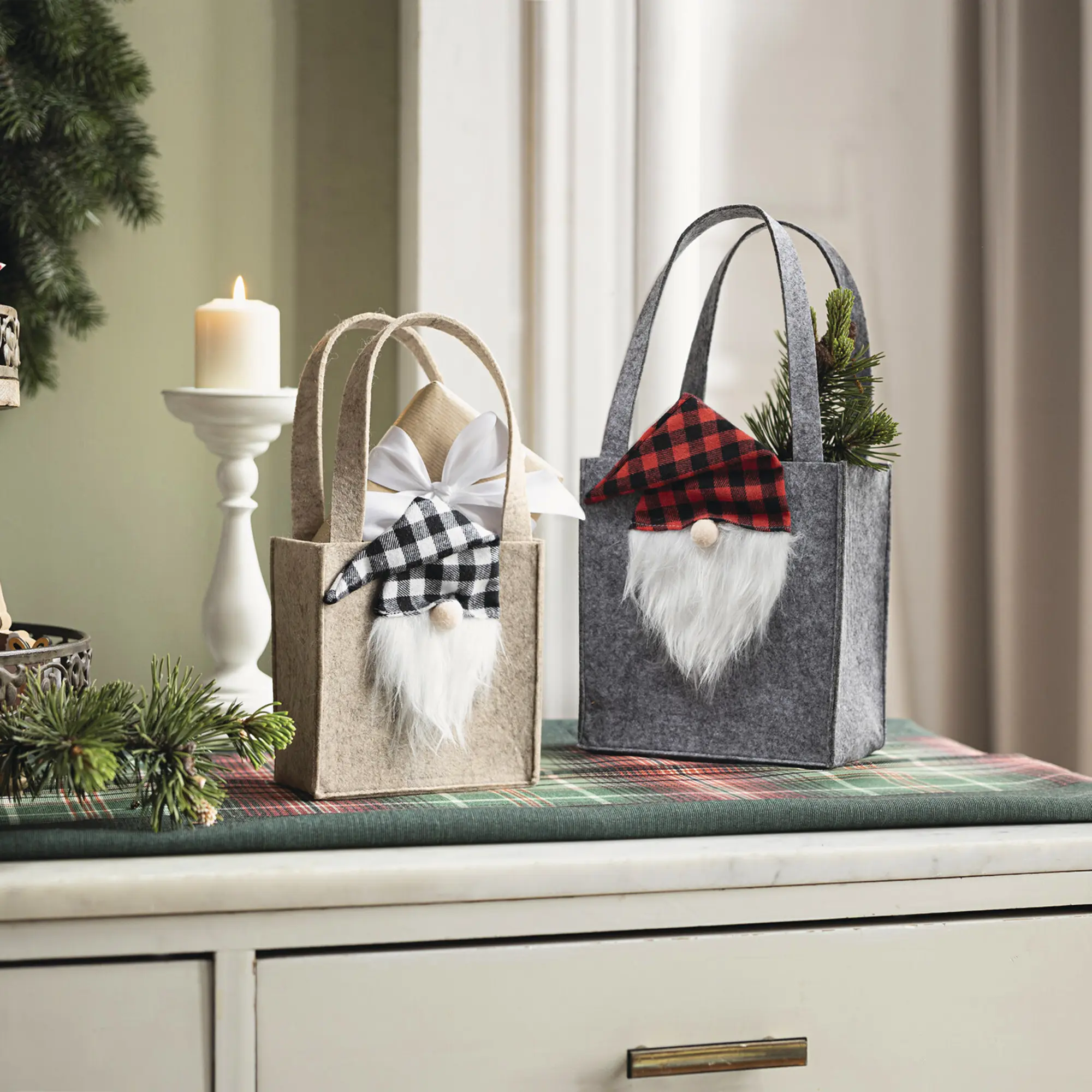 Acheter Lot de 2 sacs "lutin à carreaux"  dans la boutique en ligne de Frank Flechtwaren