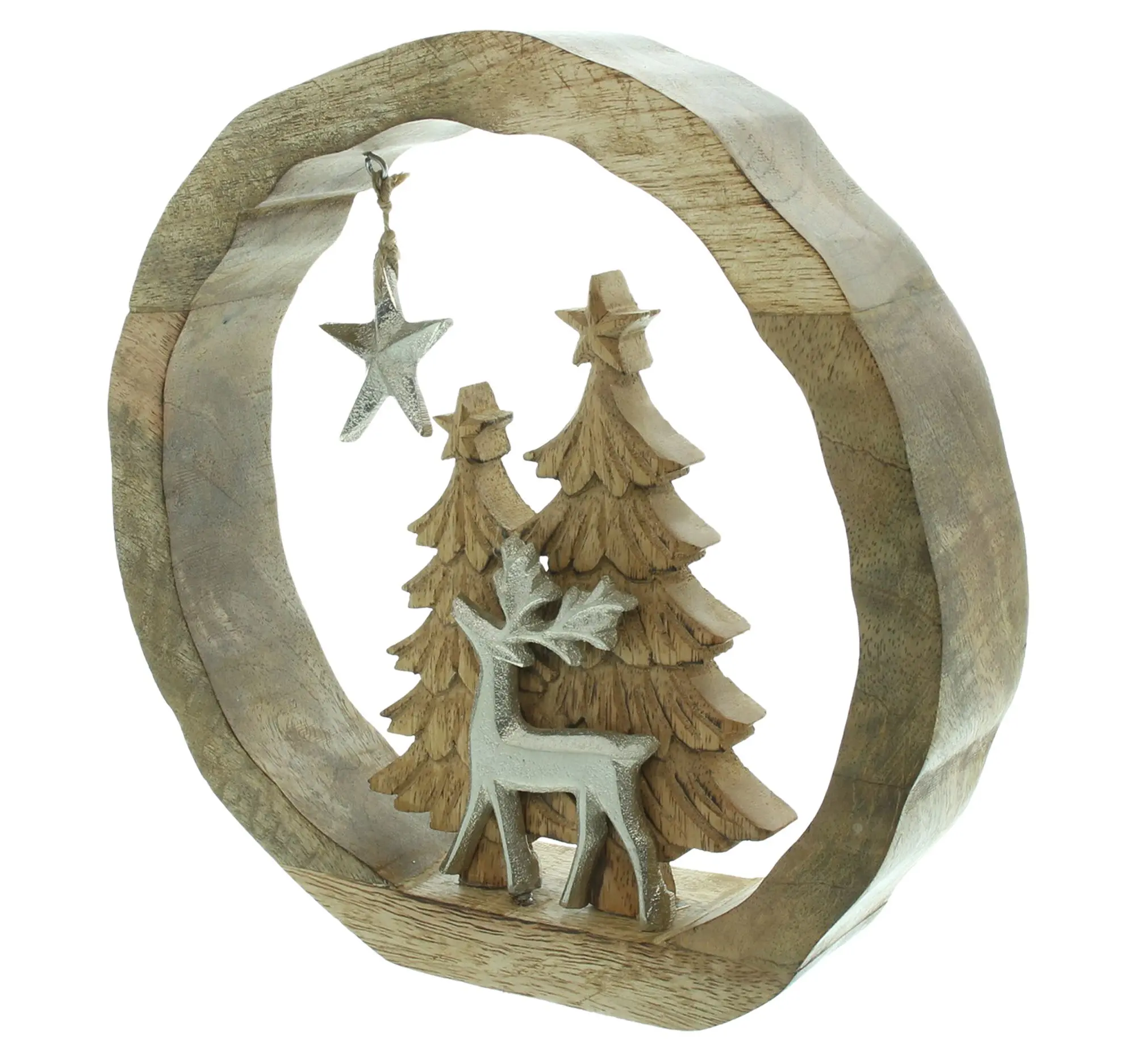 Acheter Couronne en bois « Forêt d'hiver »  dans la boutique en ligne de Frank Flechtwaren pour Anneaux de décoration