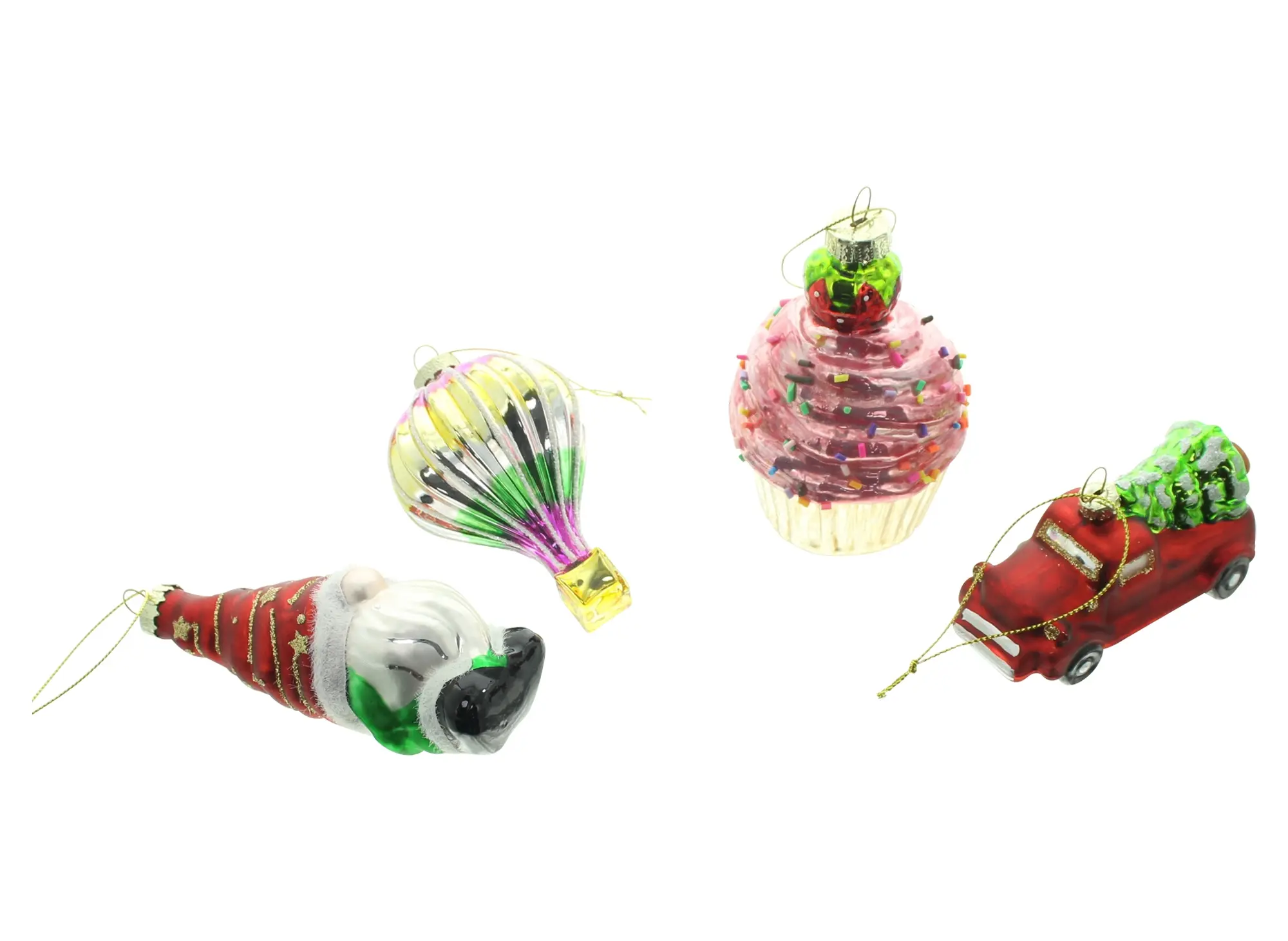 Acheter Lot de 4 décorations de Noël "Fancy"  dans la boutique en ligne de Frank Flechtwaren pour Baumschmuck