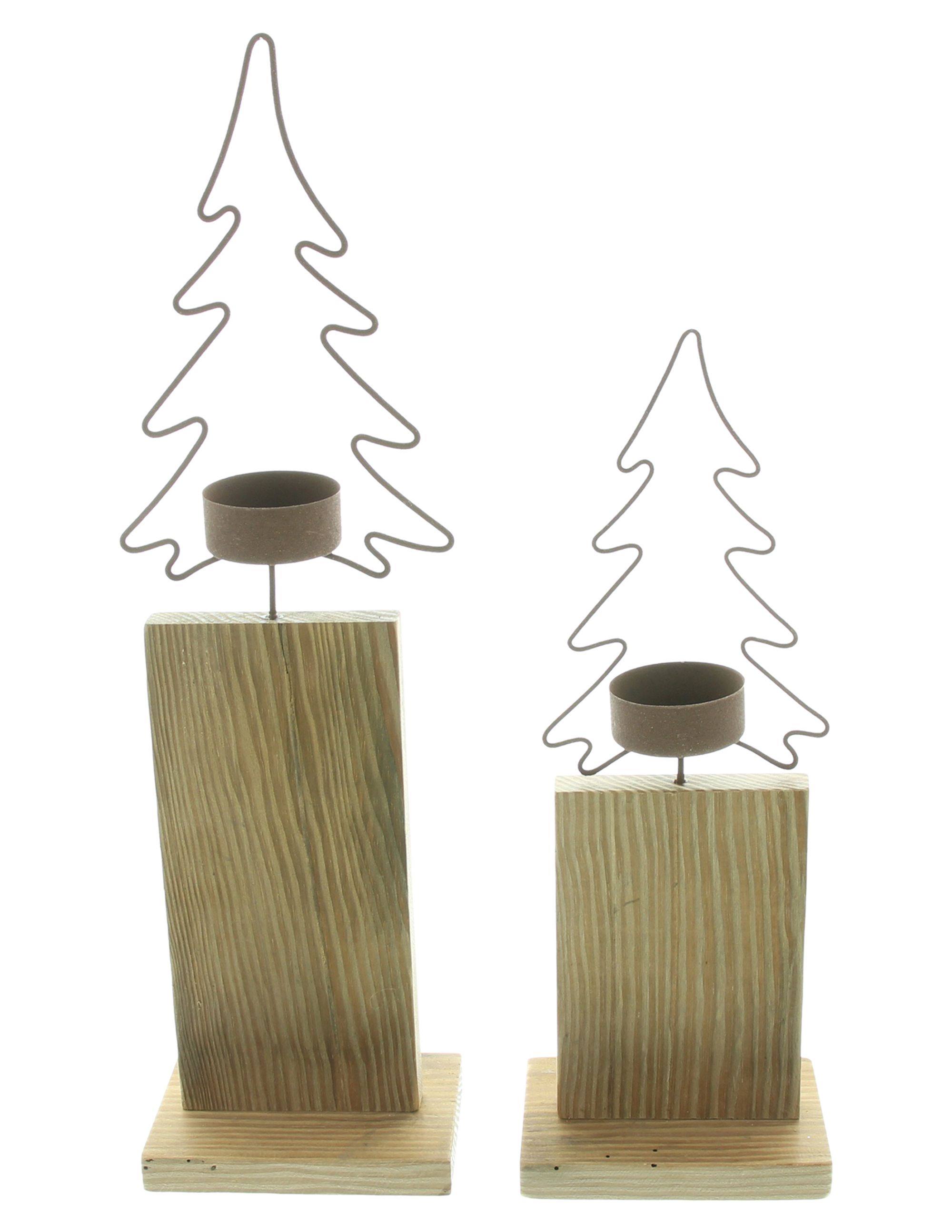 Acheter Lot de 2 colonnes à bougies "sapin"  dans la boutique en ligne de Frank Flechtwaren pour Sapins