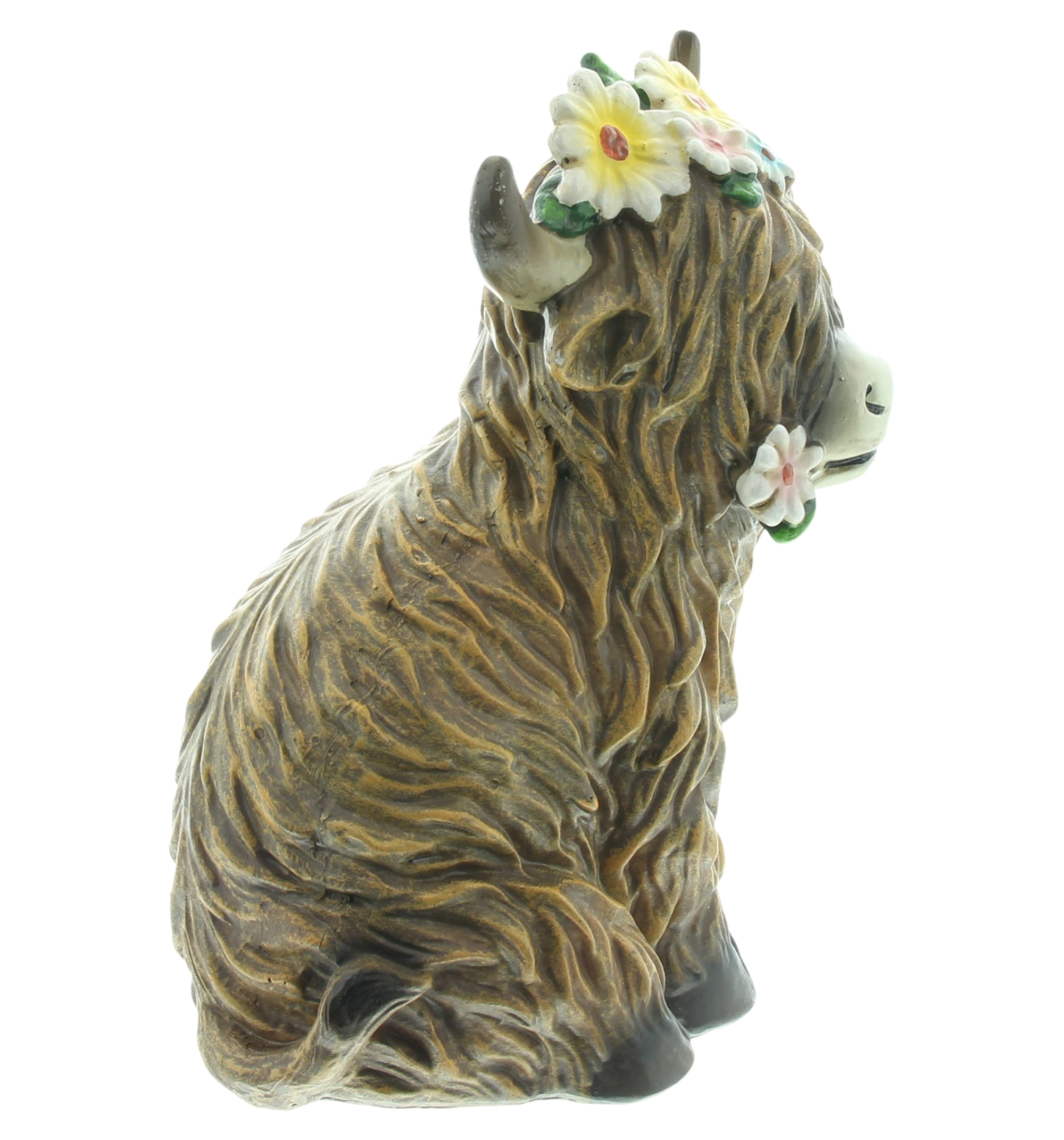 Acheter Figurine déco "taureau avec couronne de fleurs"  dans la boutique en ligne de Frank Flechtwaren pour Figurines décoratives
