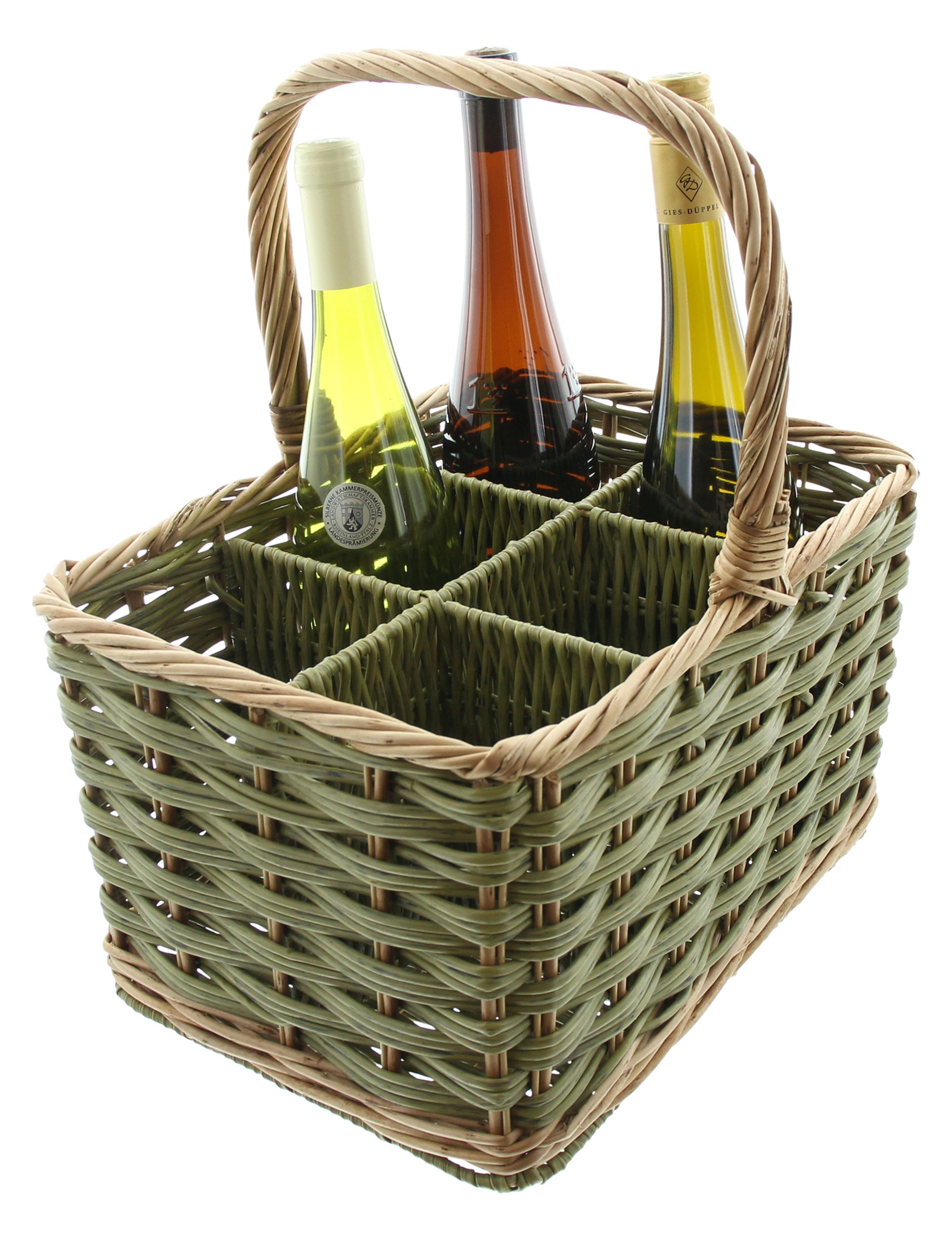 Acheter Porte-bouteilles "Washed Green" pour 6 bouteilles dans la boutique en ligne de Frank Flechtwaren pour Paniers à bouteilles Acheter Porte-bouteilles "Washed Green" pour 6 bouteilles dans la boutique en ligne de Frank Flechtwaren pour Paniers à bouteilles
