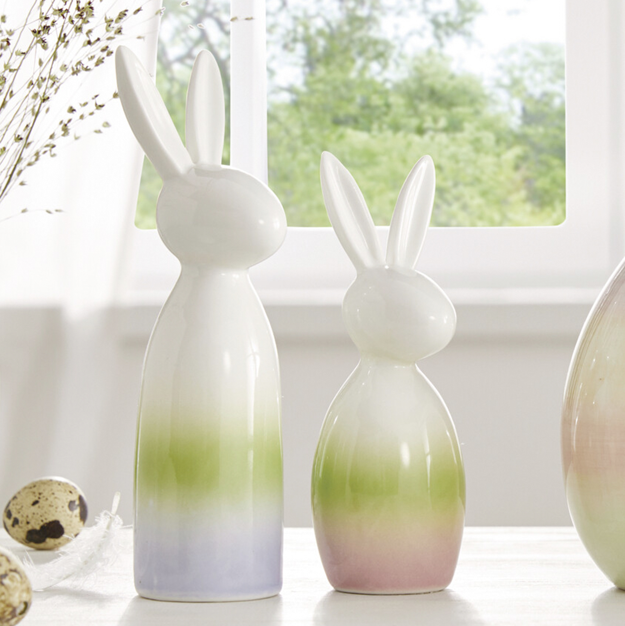 Acheter Lot de 2 lapins "pastel"  dans la boutique en ligne de Frank Flechtwaren