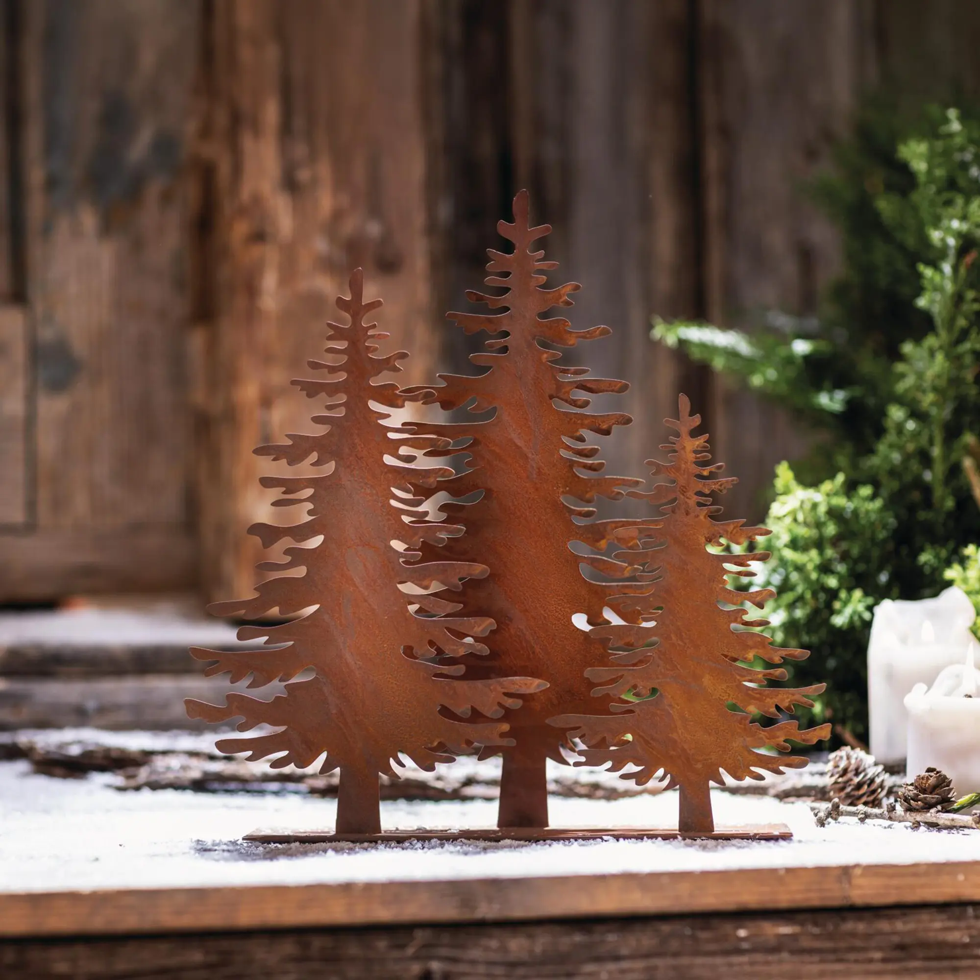 Acheter Décoration rouillée « Forêt de sapins »  dans la boutique en ligne de Frank Flechtwaren
