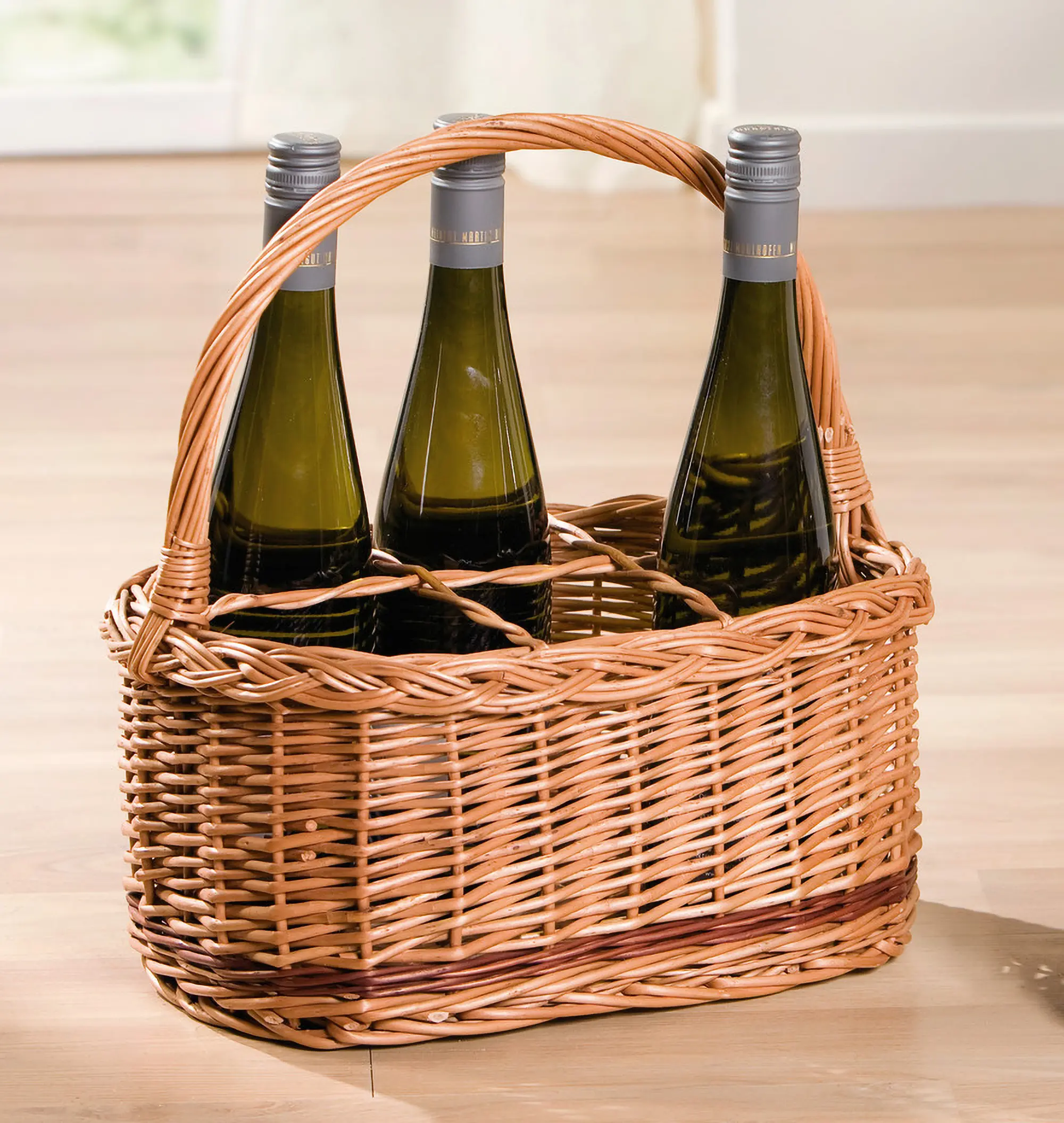 Acheter Panier à bouteilles "rustique" pour 6 bouteilles  dans la boutique en ligne de Frank Flechtwaren