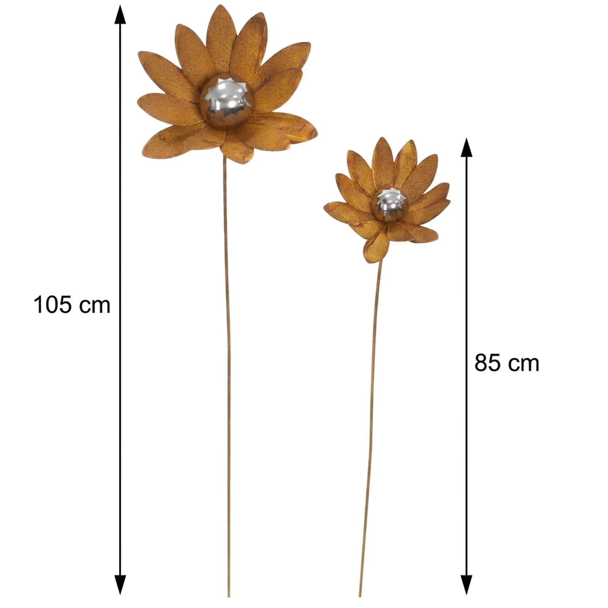 Acheter Lot de 2 pics de jardin "fleur"  dans la boutique en ligne de Frank Flechtwaren pour Décoration rouille pour votre jardin