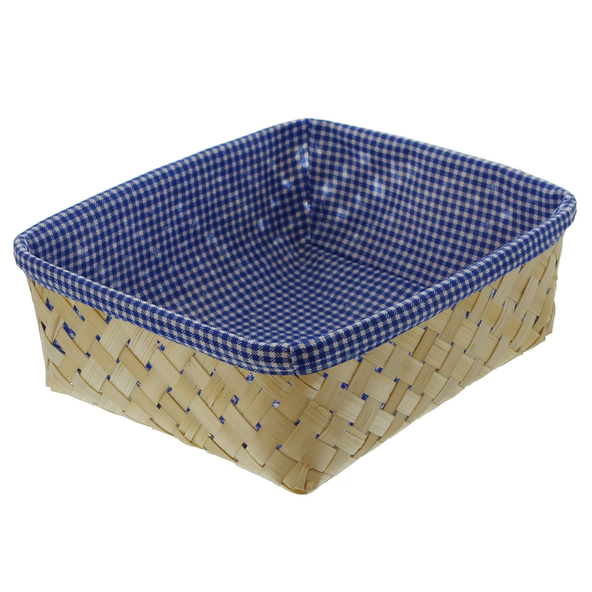 Acheter Panier en bambou "carreaux bleus"  dans la boutique en ligne de Frank Flechtwaren pour Cuisine