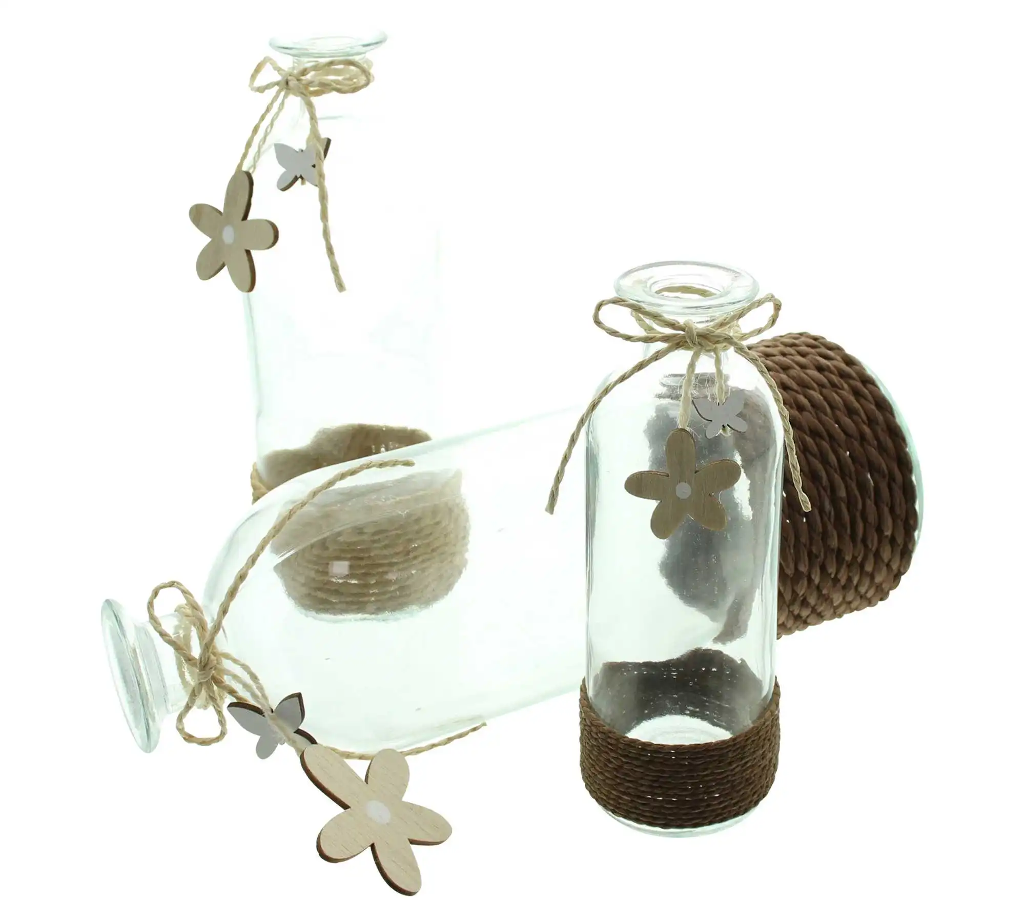 Acheter Lot de 3 vases décoratifs "fleur et papillon"  dans la boutique en ligne de Frank Flechtwaren pour Pâques