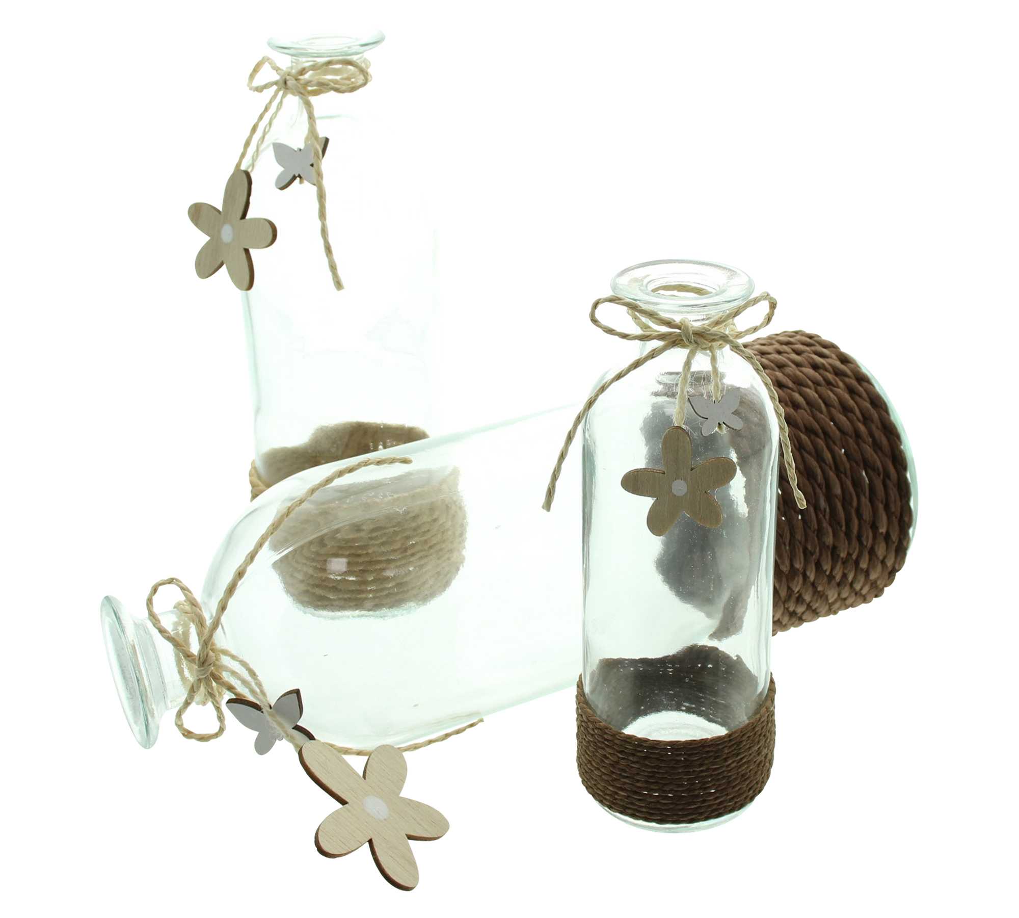 Acheter Lot de 3 vases décoratifs "fleur et papillon"  dans la boutique en ligne de Frank Flechtwaren pour Pâques